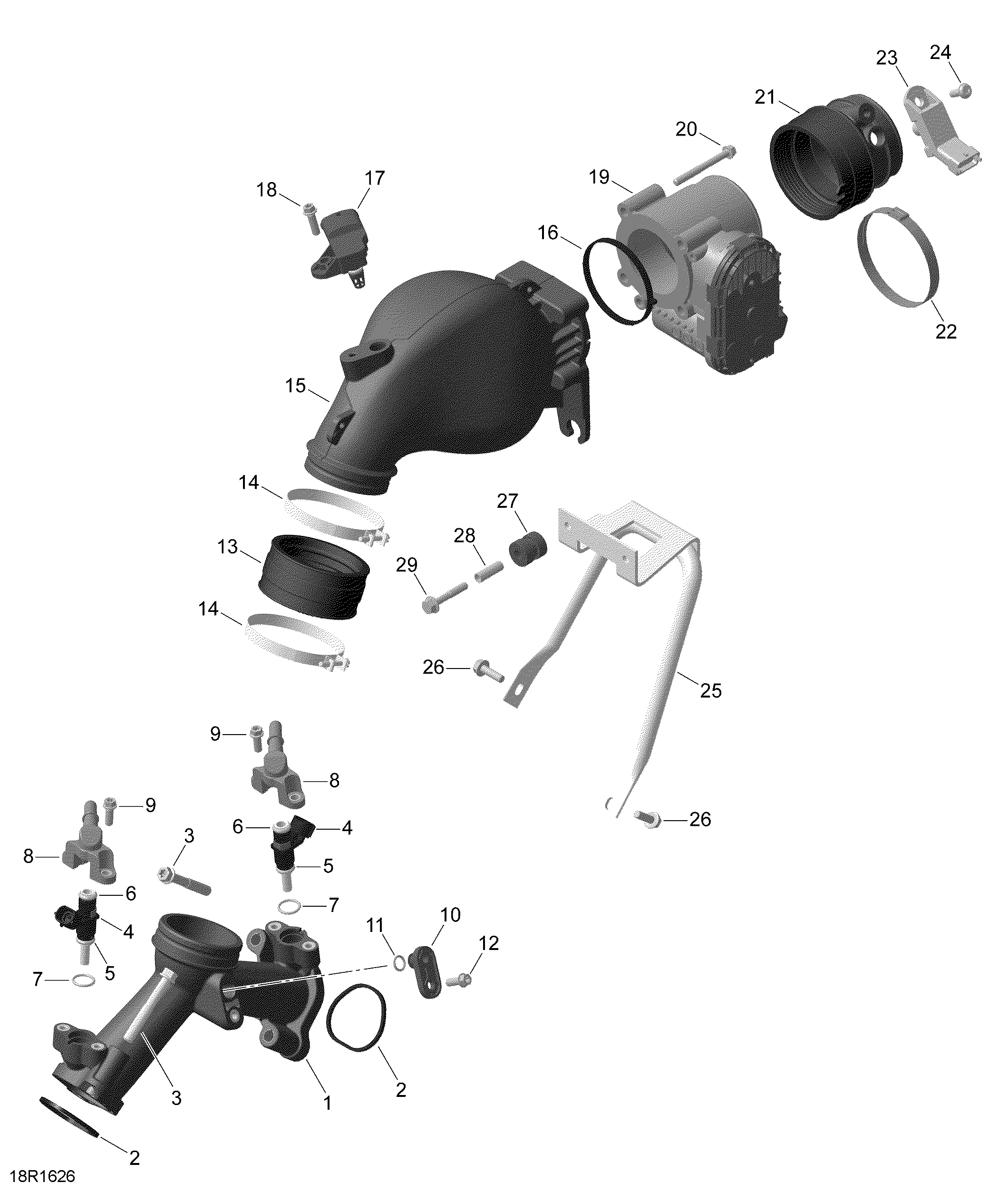 Air Intake Manifold and Throttle Body - Turbo