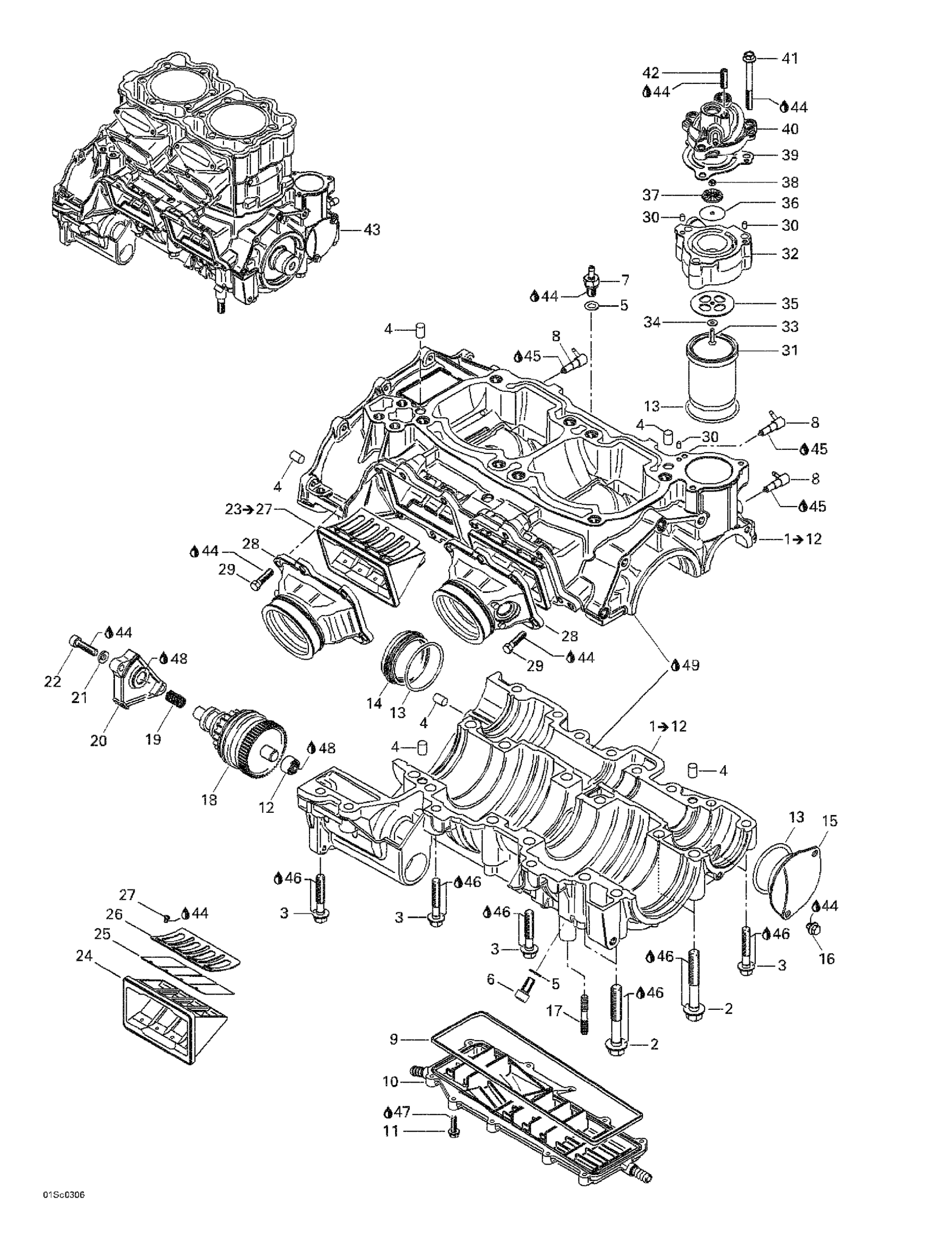 Crankcase, Reed Valve