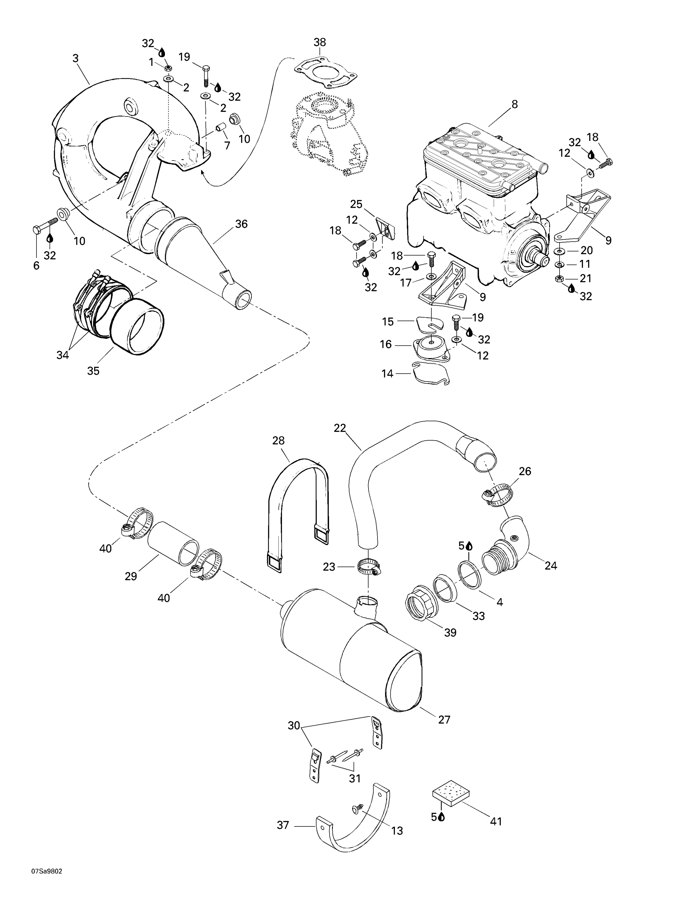 Схема узла: Engine Support And Muffler