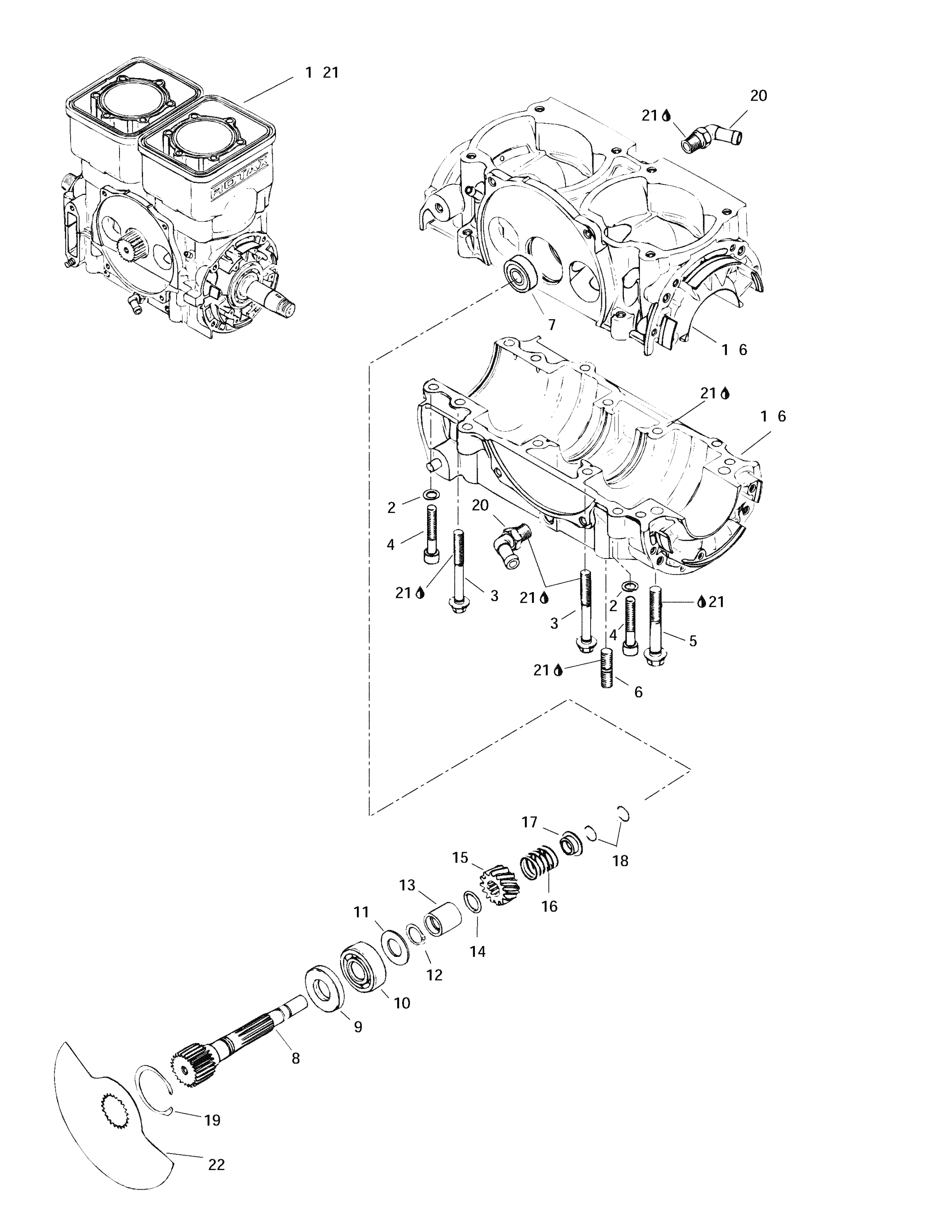Crankcase, Rotary Valve