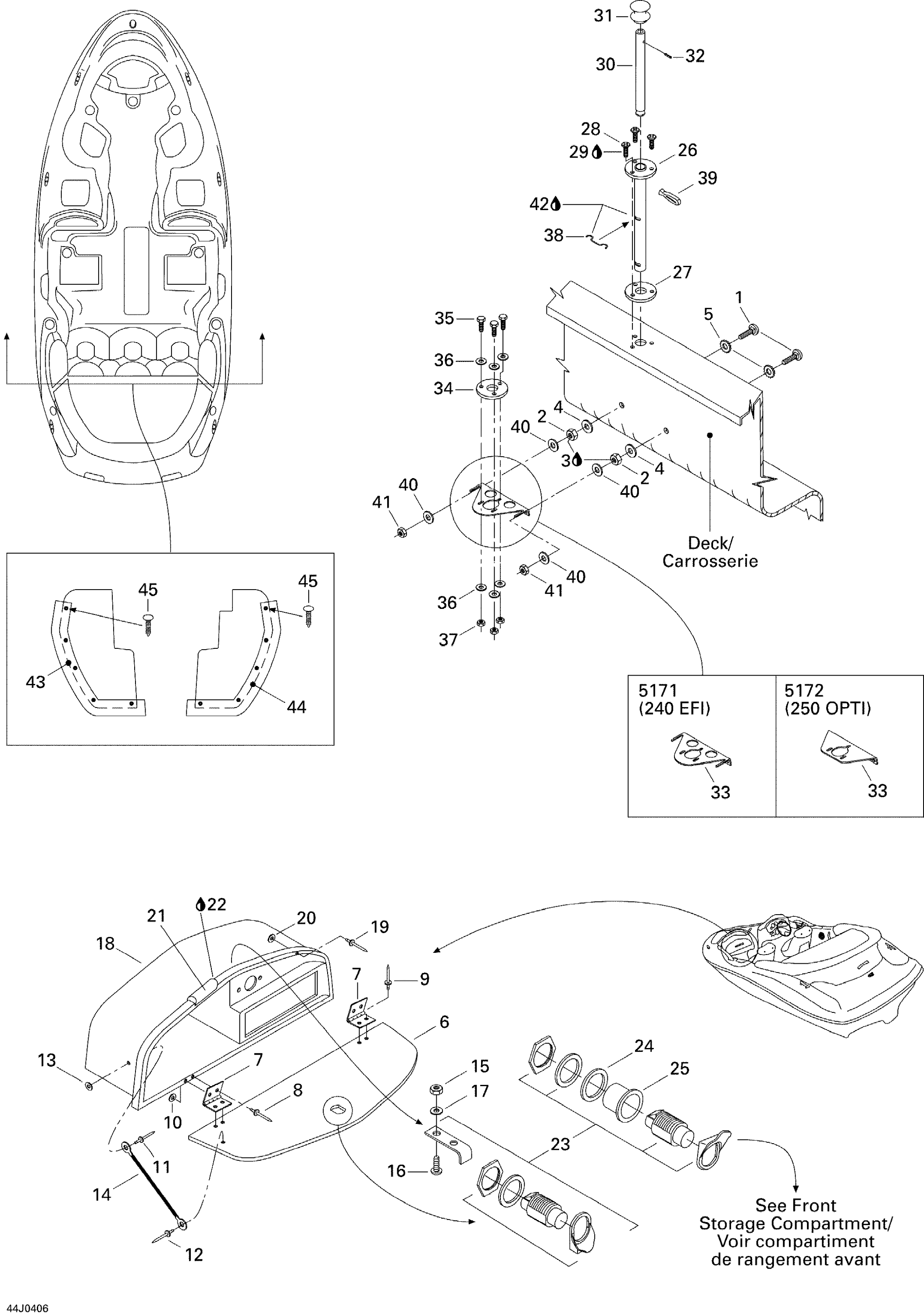 Ski Shaft and Glove Box