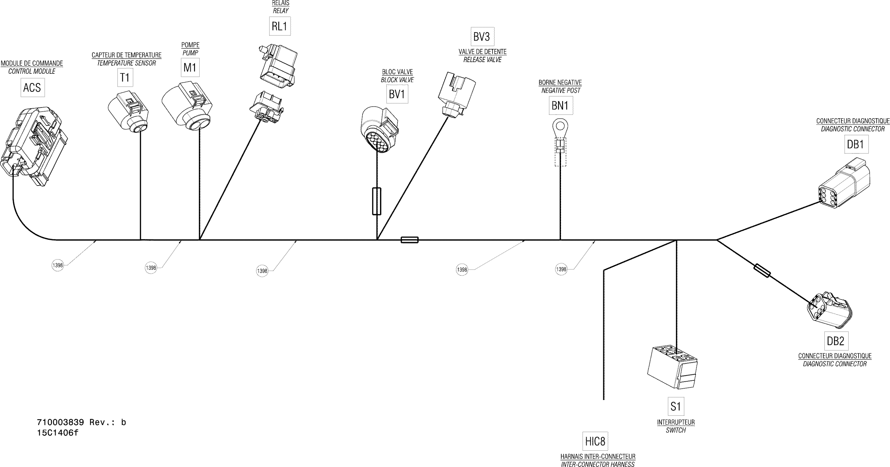 Схема узла: Electrical Harness Compressor_15C1406f