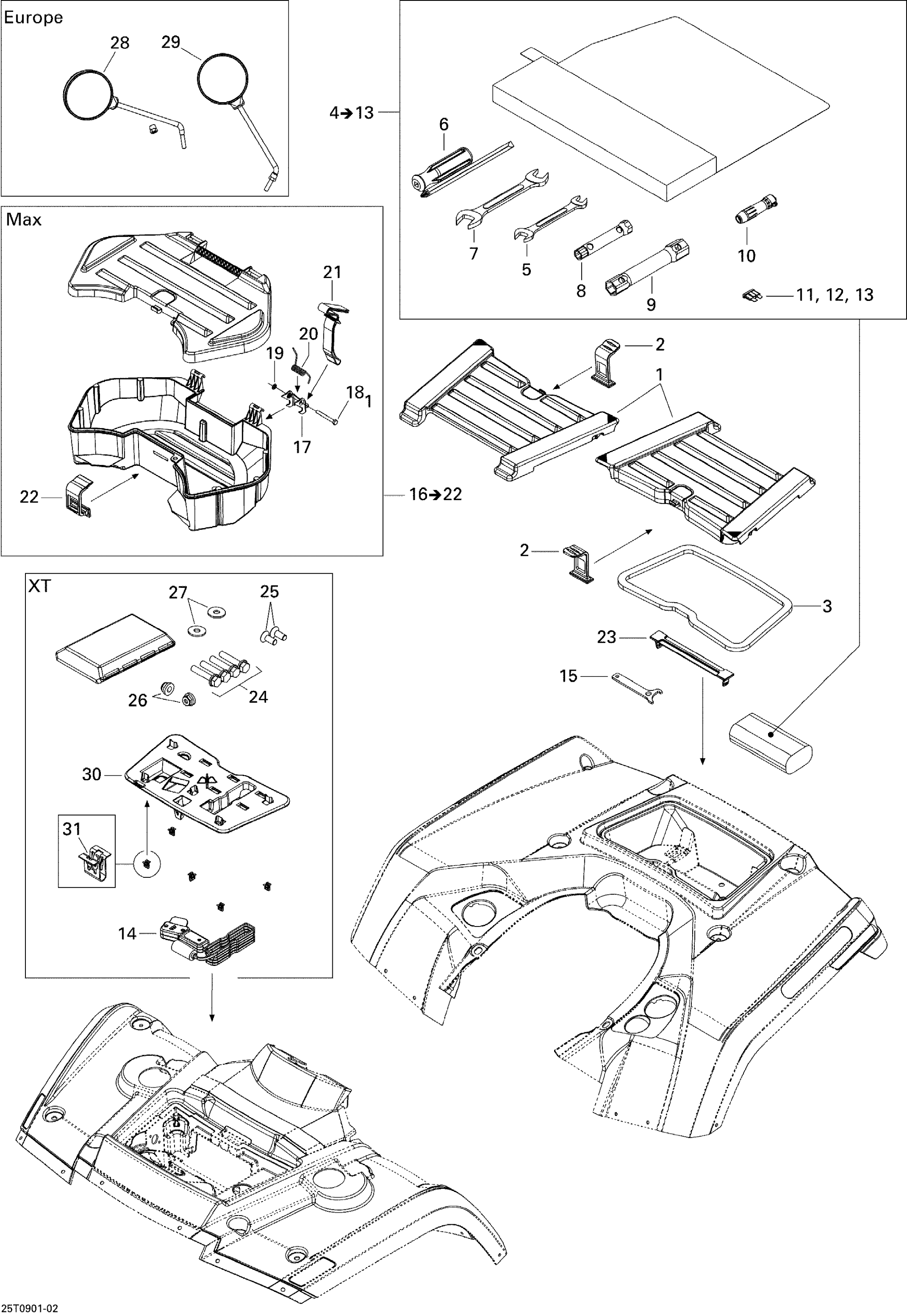 Схема узла: Front and Rear Trays