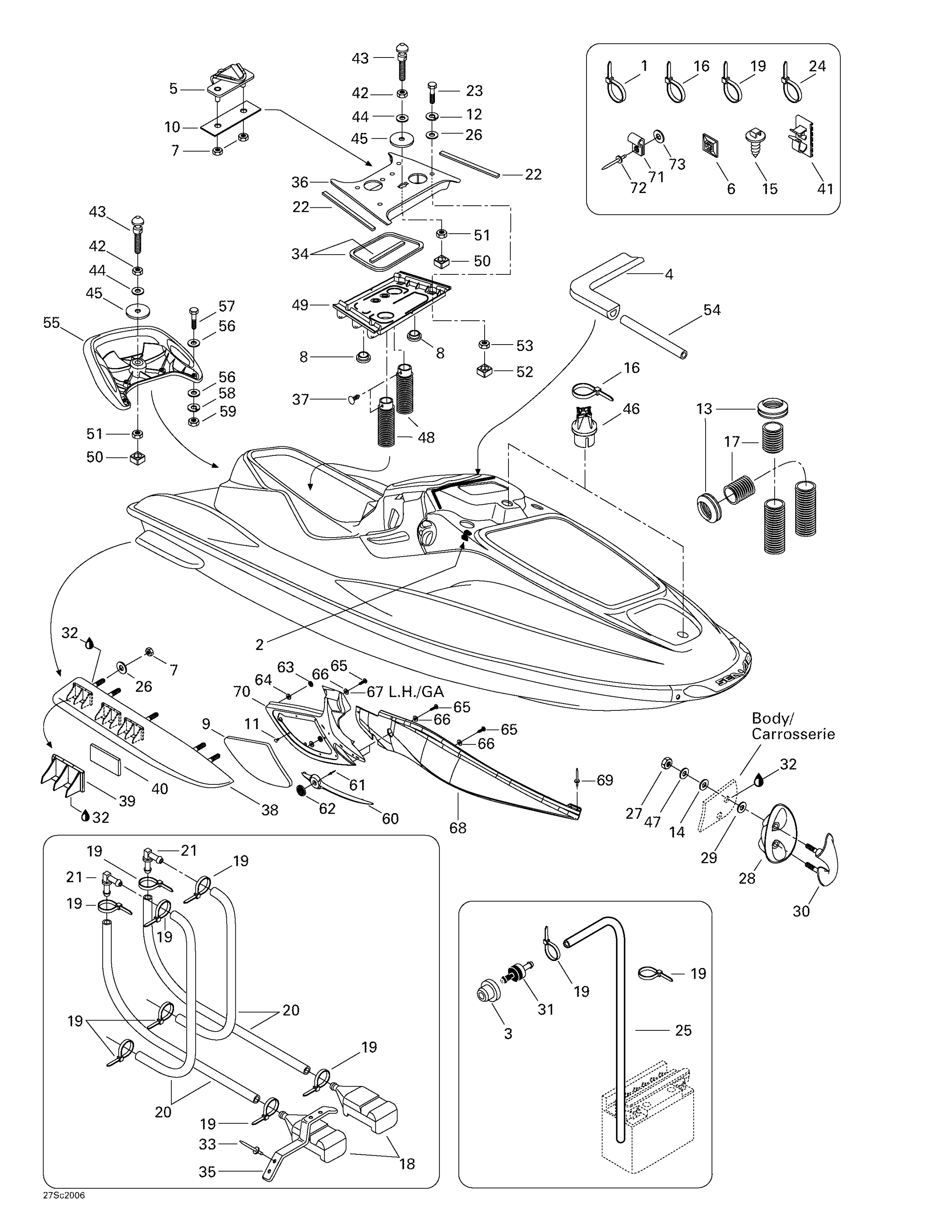 Схема узла: Body, Front View
