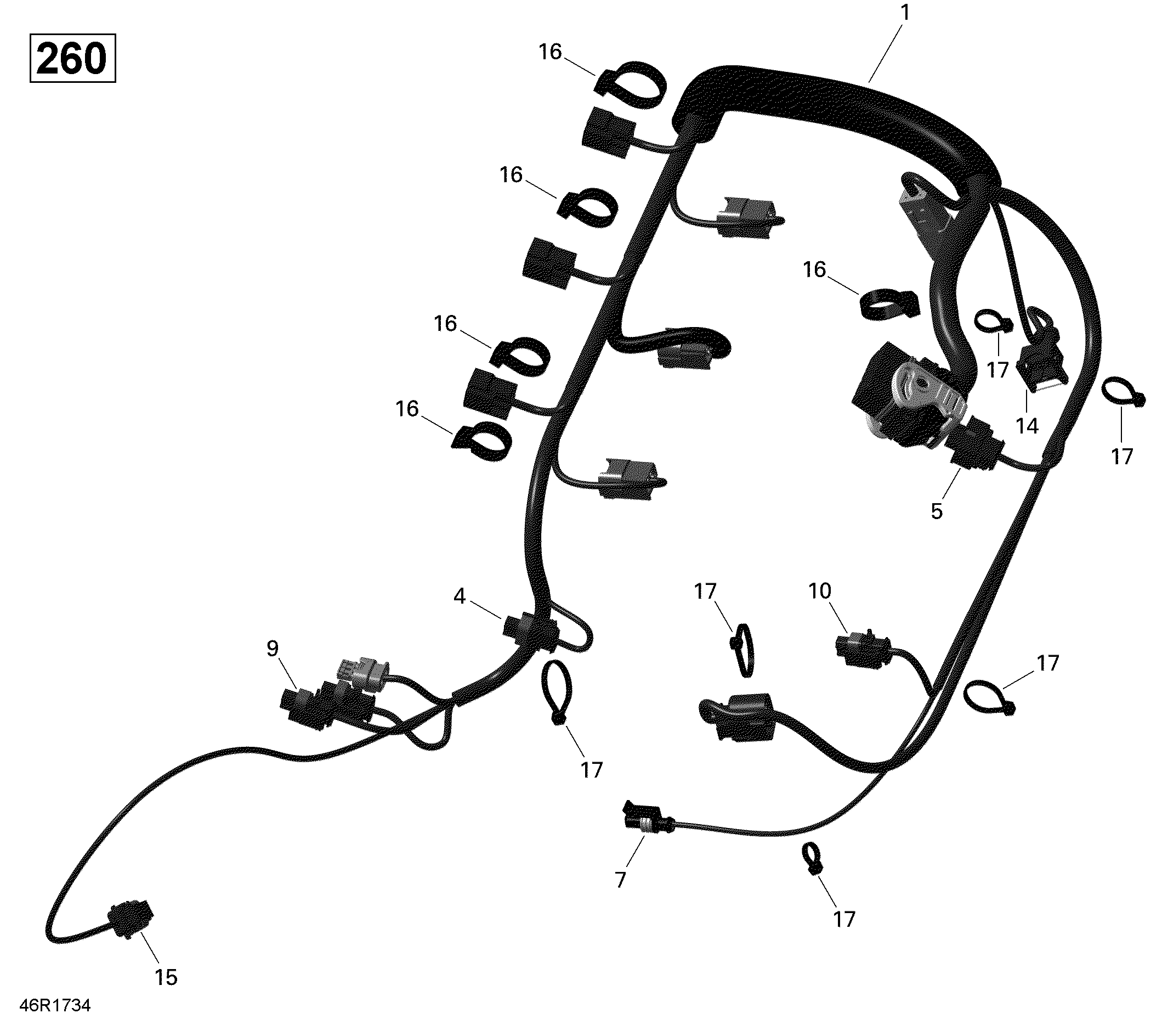 Схема узла: Engine Harness - 260