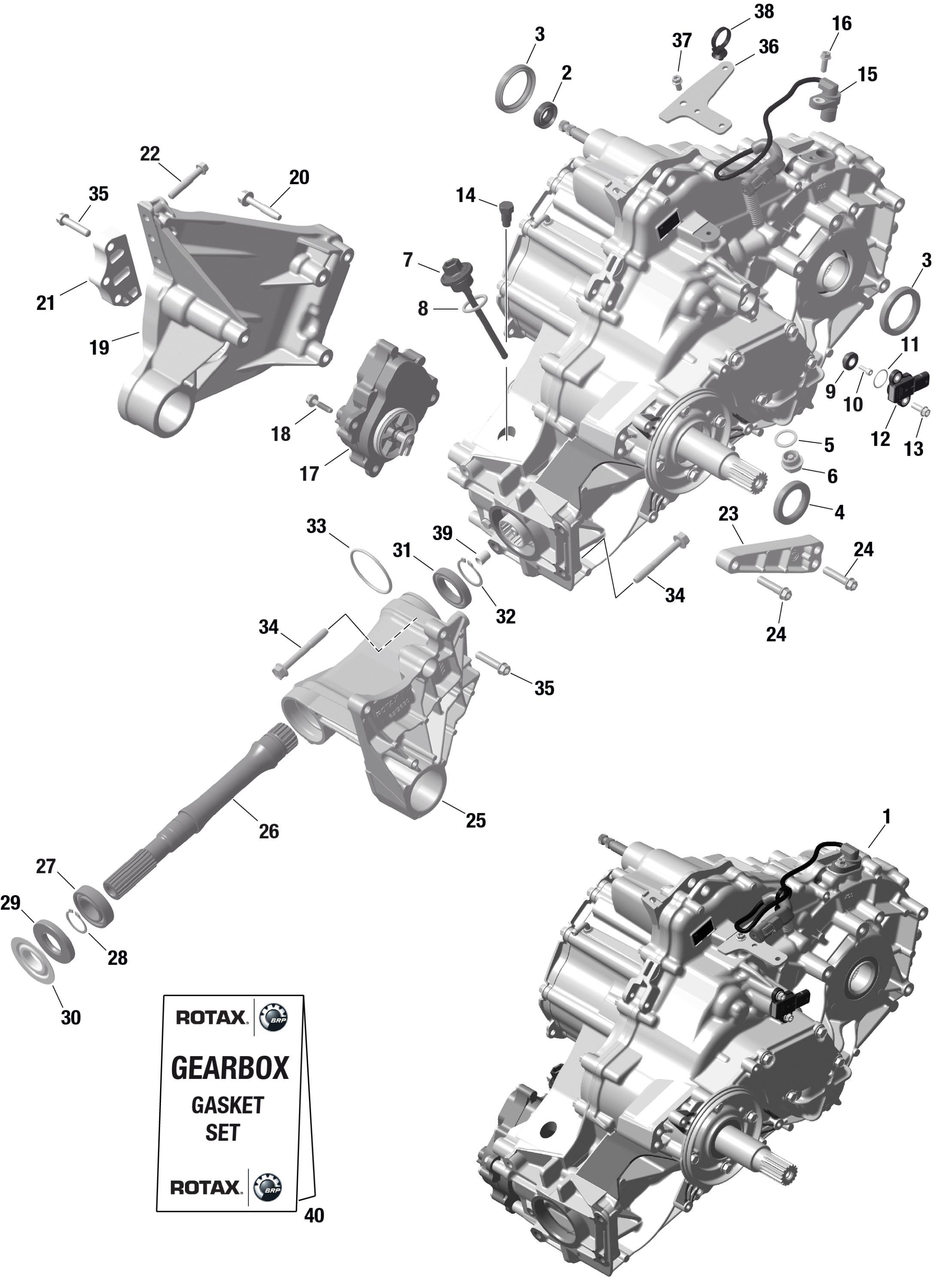 ROTAX - Gearbox Ass'y and Drive Shaft - 46509