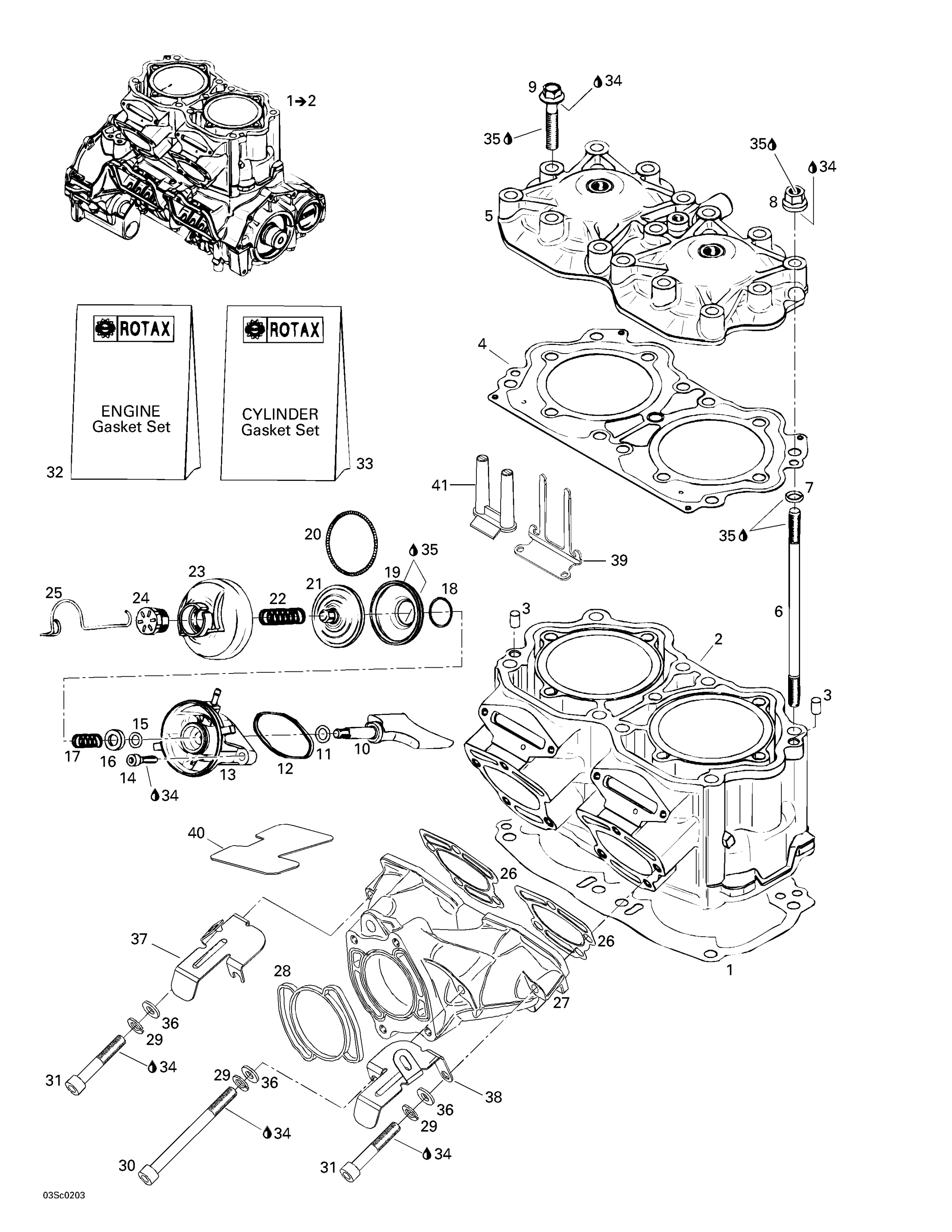 Схема узла: Cylinder, Exhaust Manifold