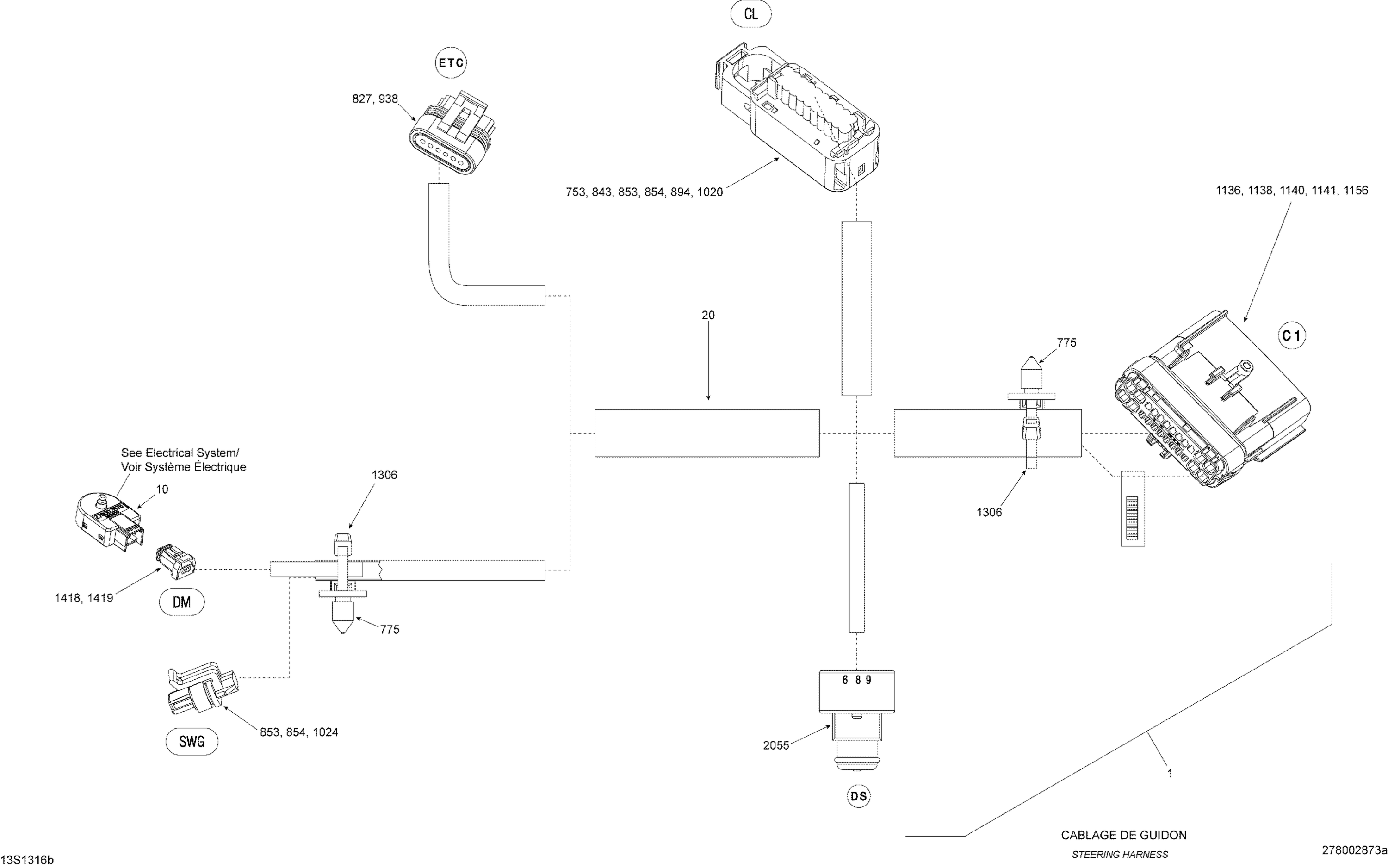 Схема узла: Electrical Harness Steering
