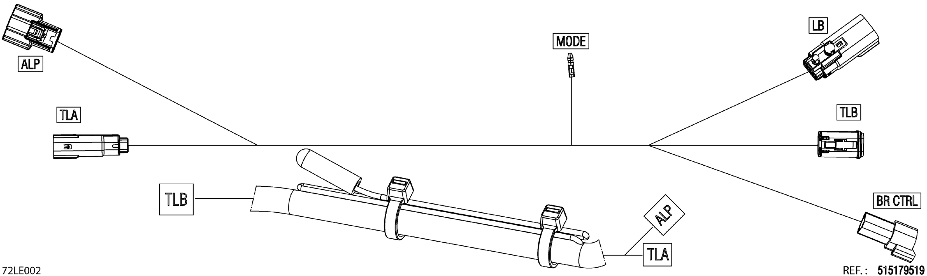 Схема узла: Electric - Sub Harness ALPINE - 515179519