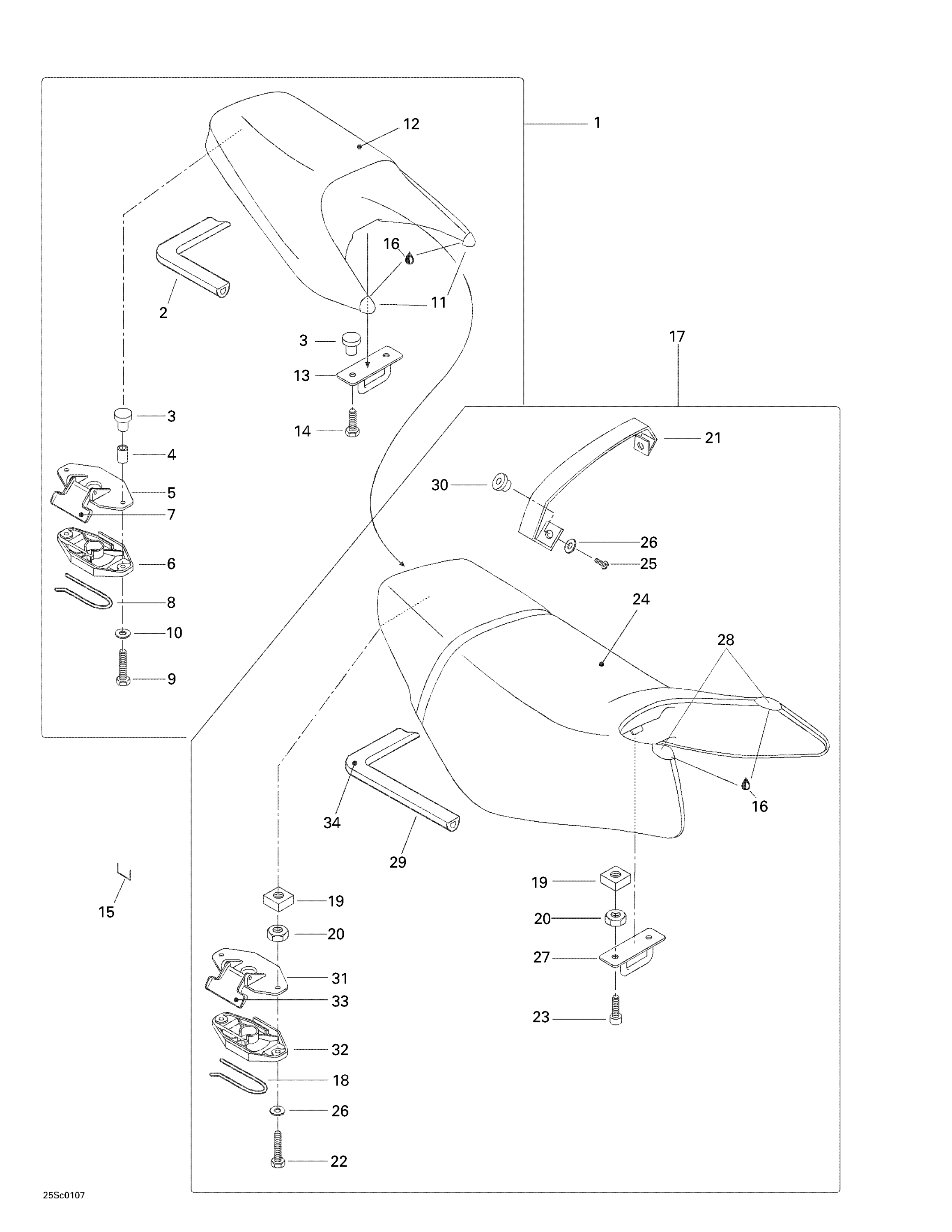Схема узла: Seat And Engine Cover