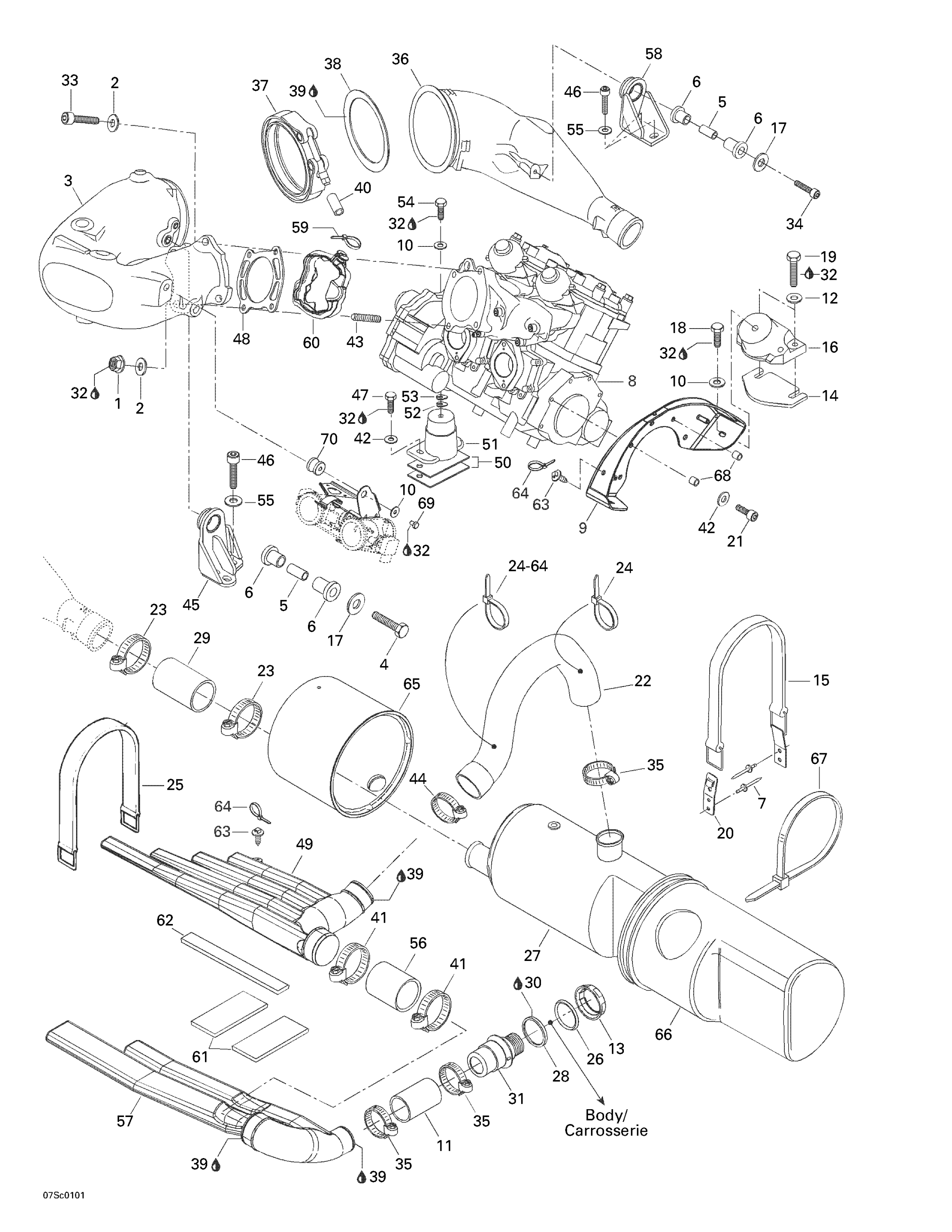 Схема узла: Engine Support And Muffler