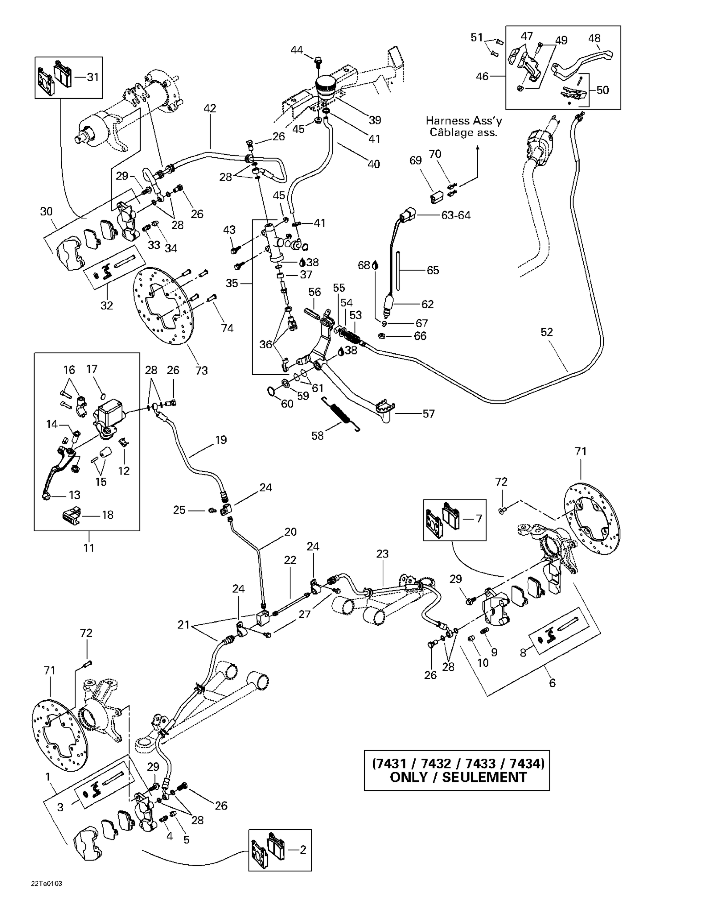 Схема узла: Hydraulic Brake (7431  7432