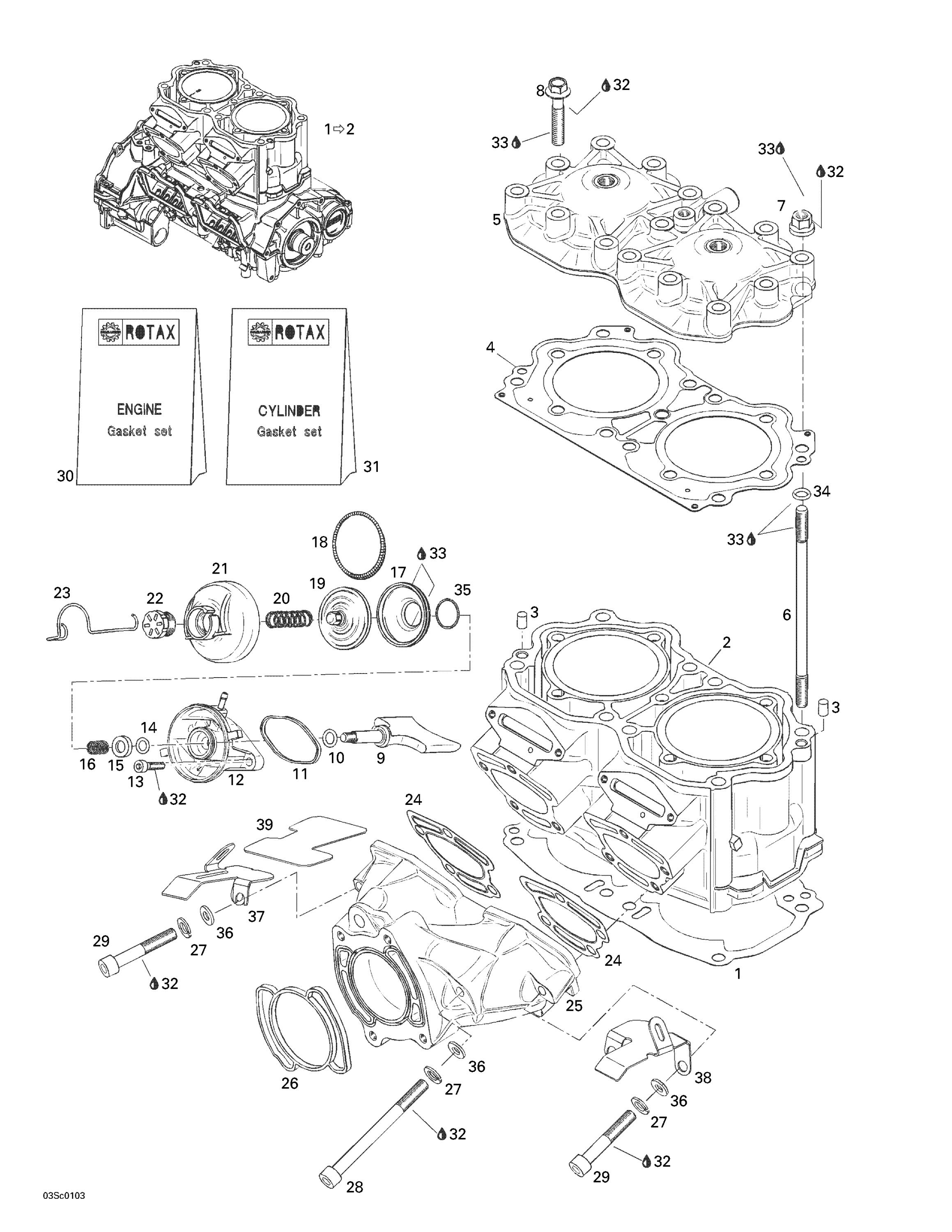 Схема узла: Cylinder, Exhaust Manifold