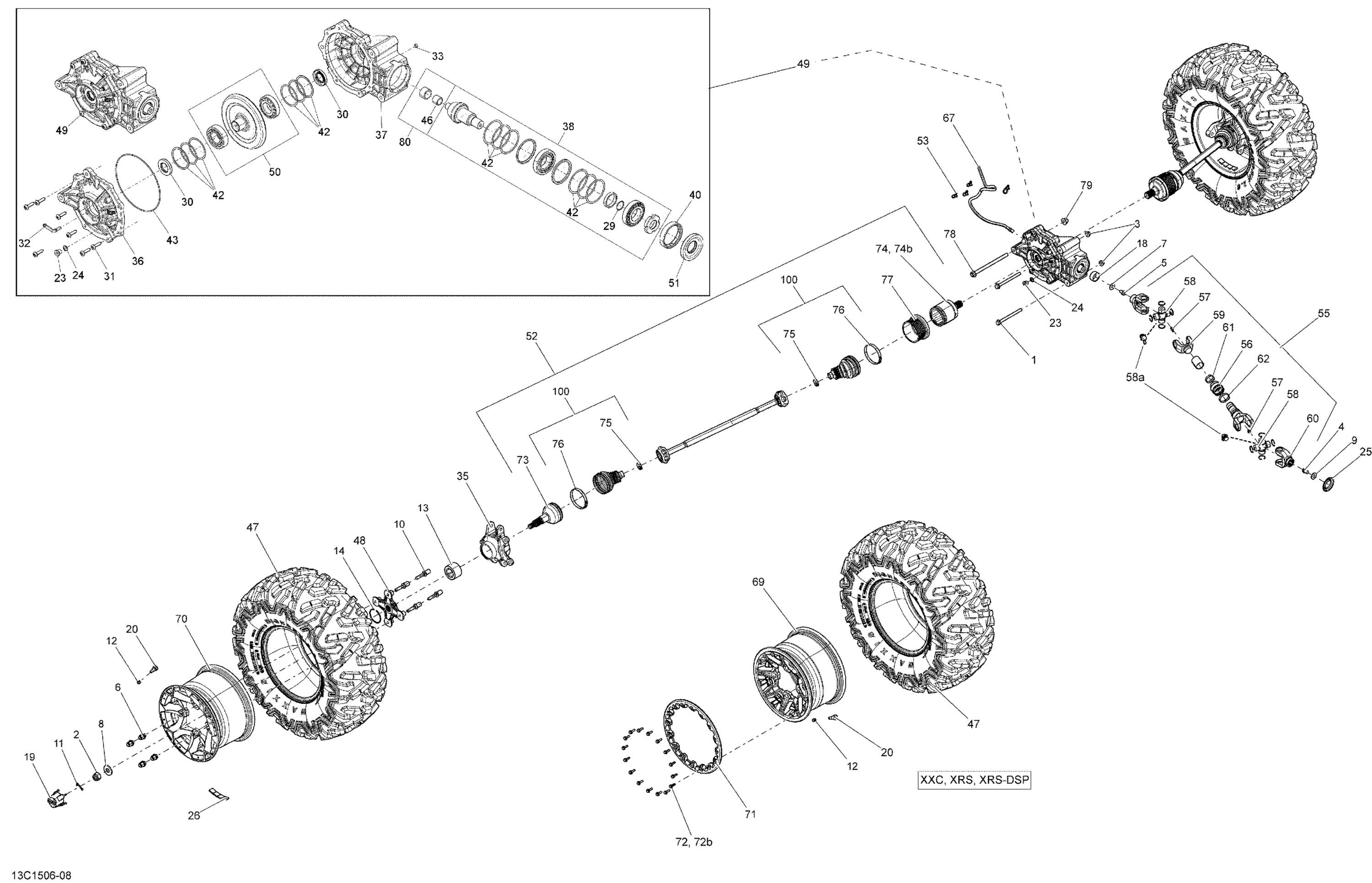 Схема узла: Drive System, Rear _13C1506