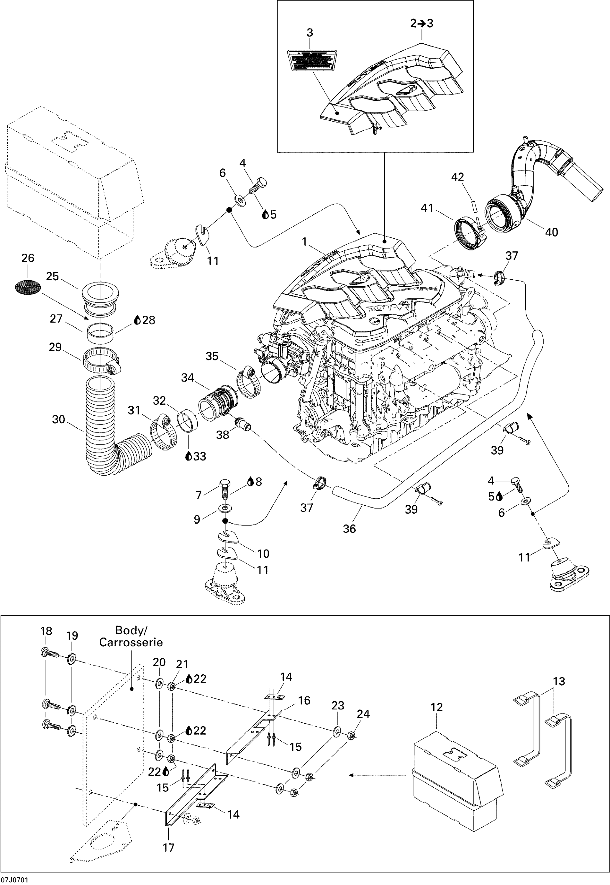 Схема узла: Engine And Air Intake Silencer
