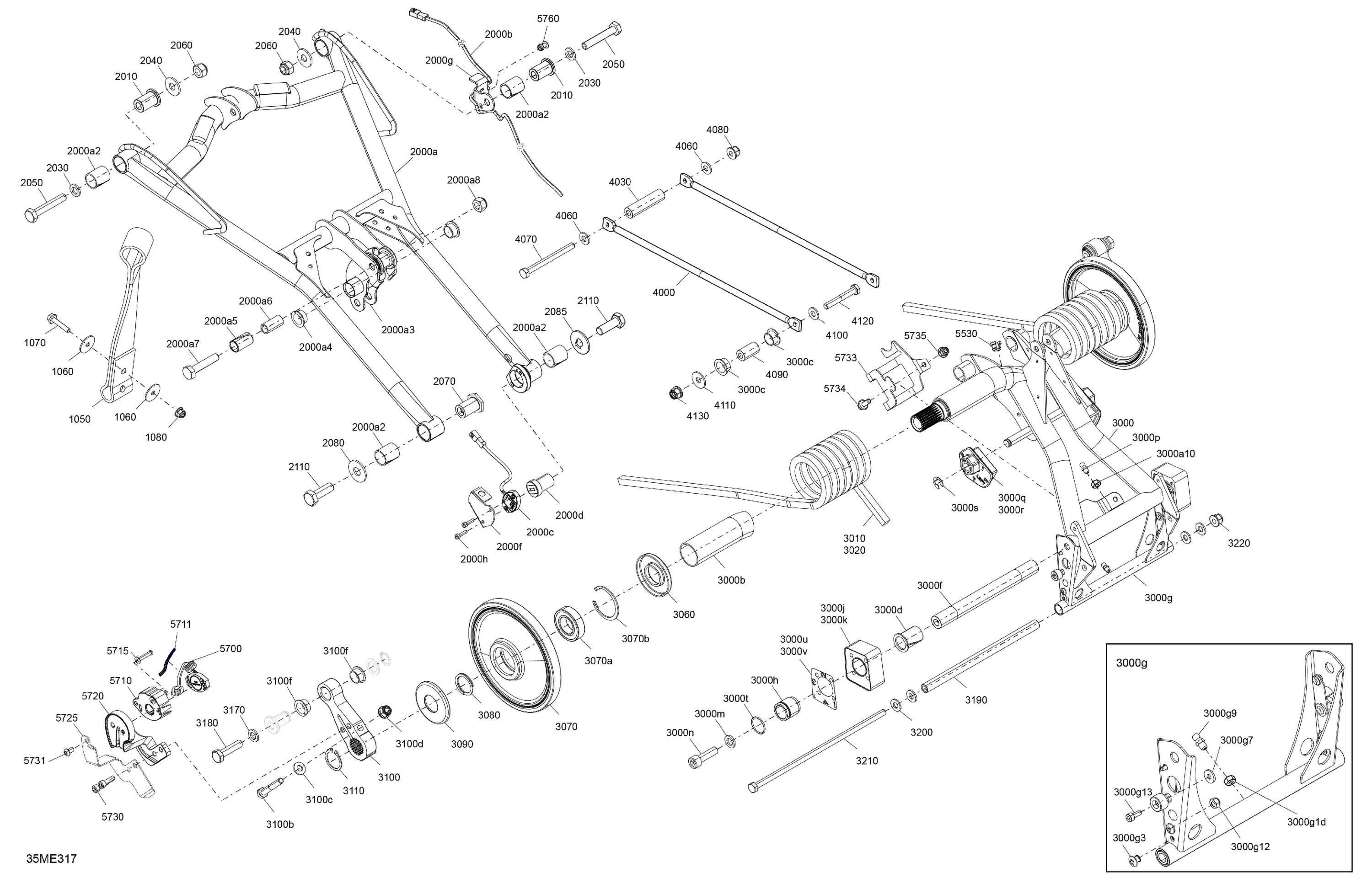 Схема узла: Suspension - Rear - Upper Section