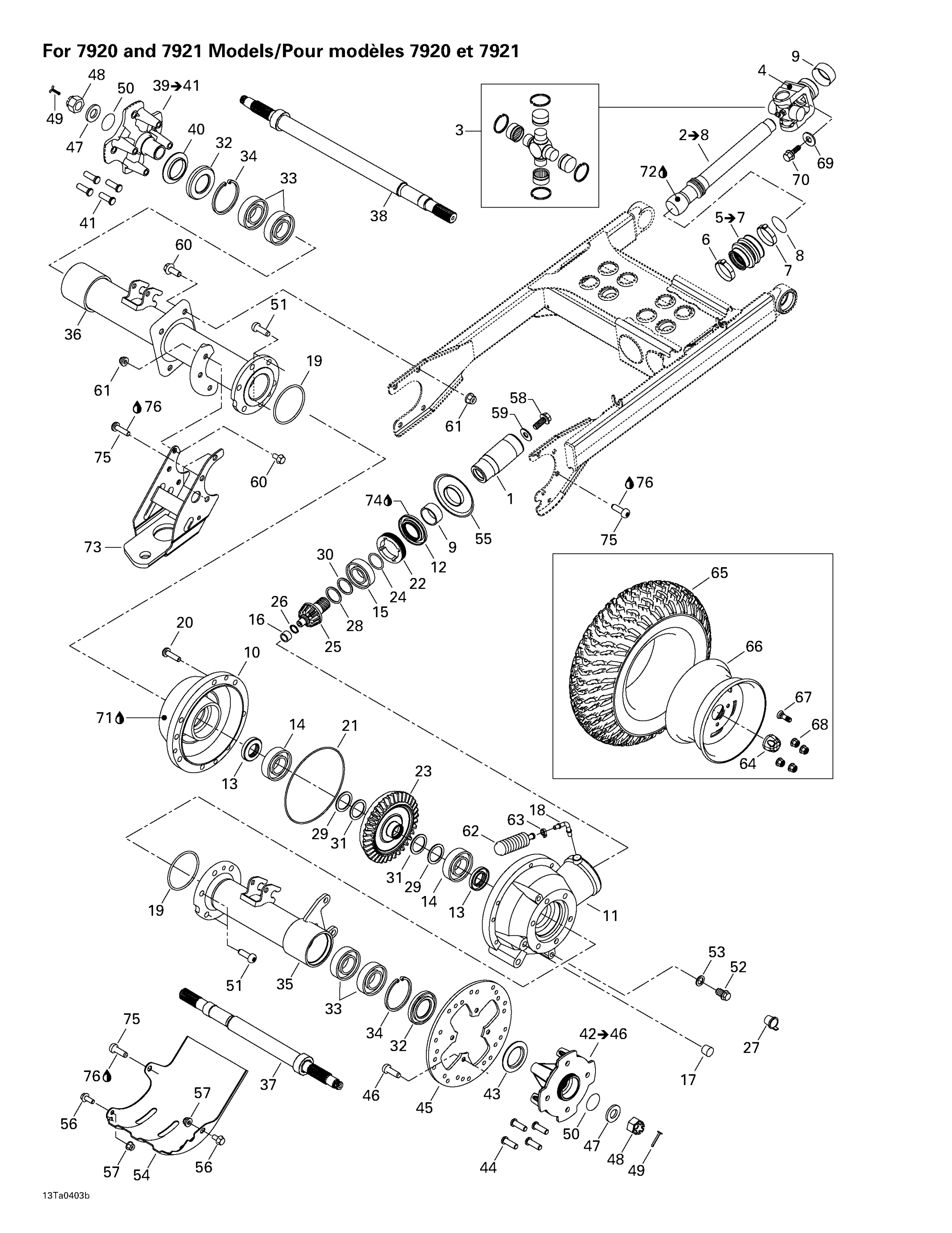 Drive System, Rear (for 7920 And 7921 Models)