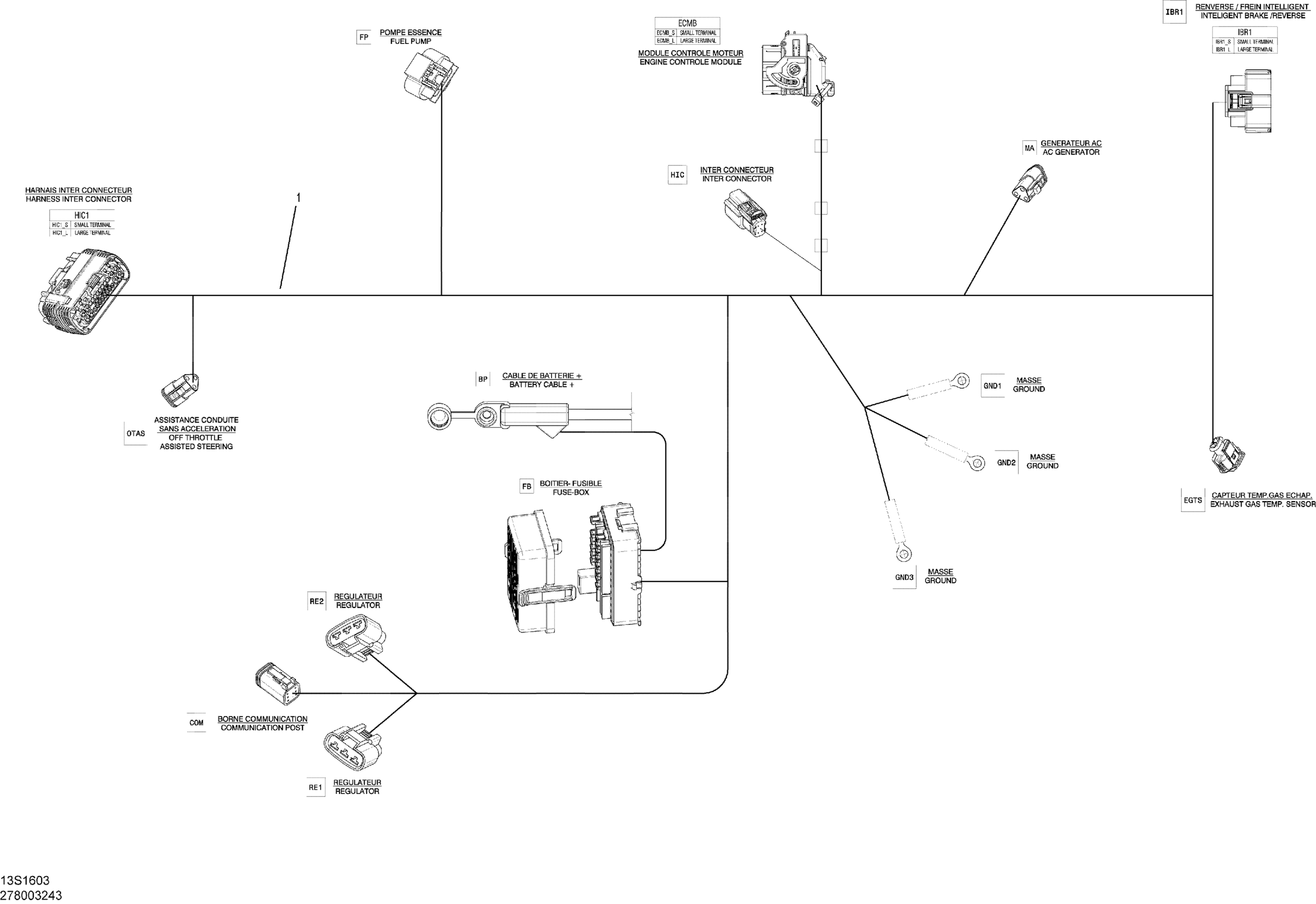 Схема узла: Electrical Harness - Main Harness - 278003243 (Refer to Electrical System for Model)