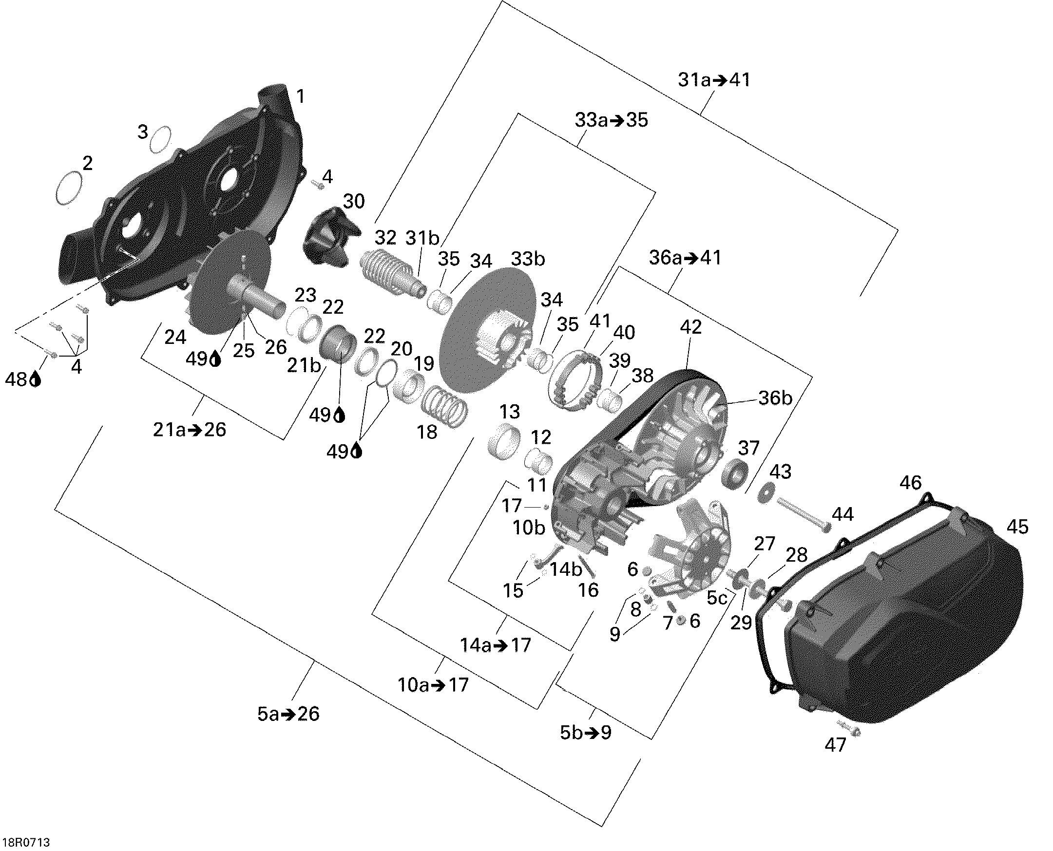 Схема узла: Transmission Outlander 800EFI