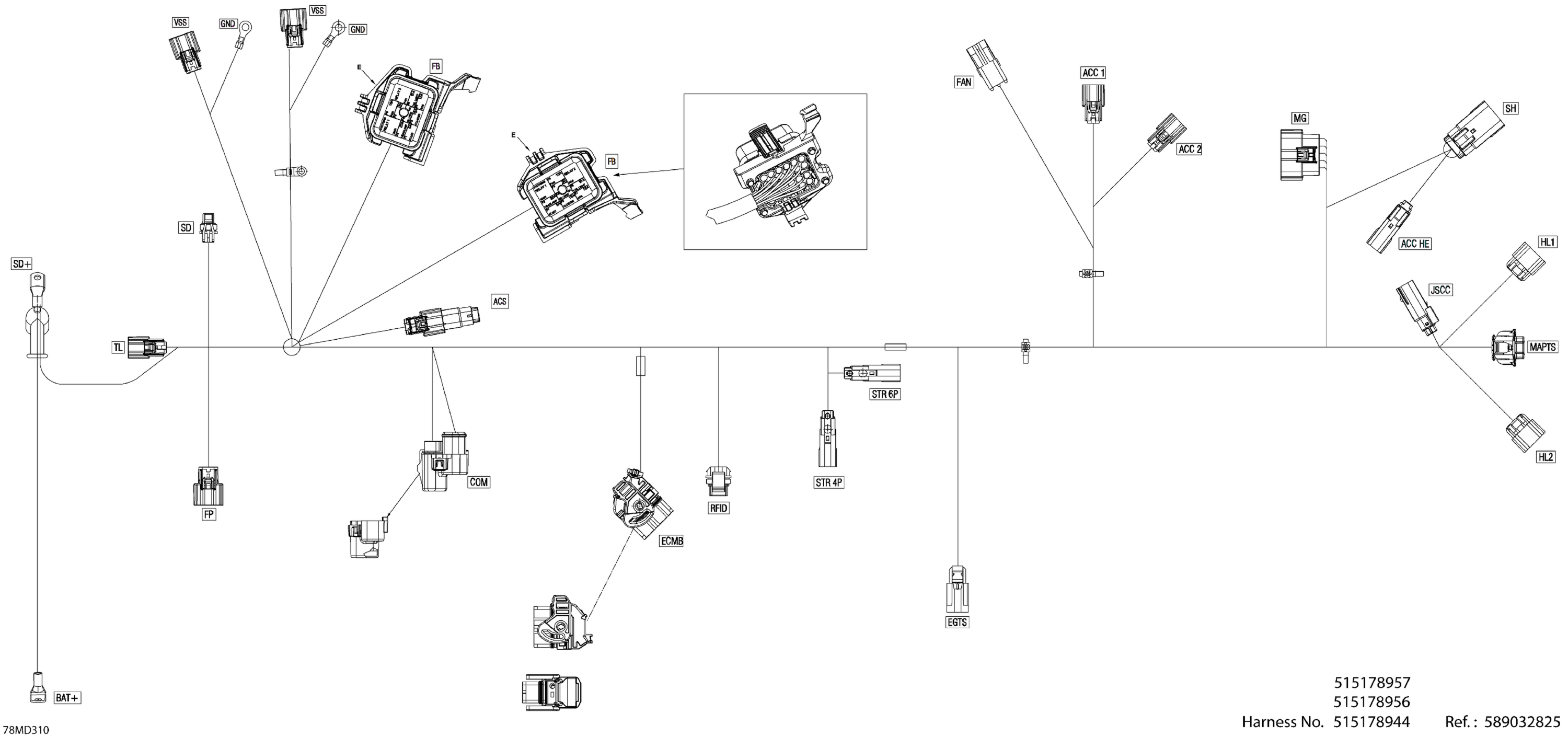 Схема узла: Electric - Main Harness - 515178957