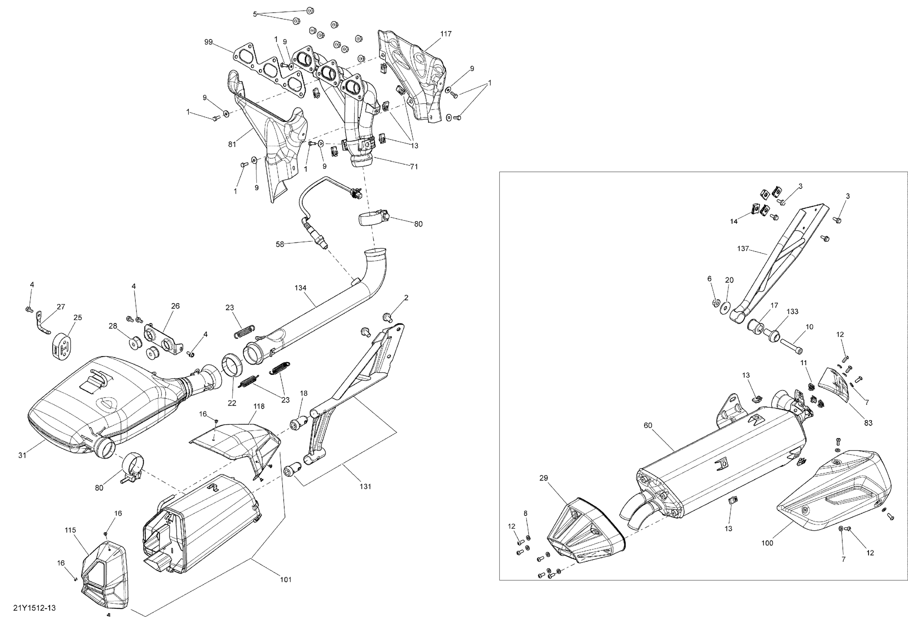 Схема узла: Exhaust System _21Y1512