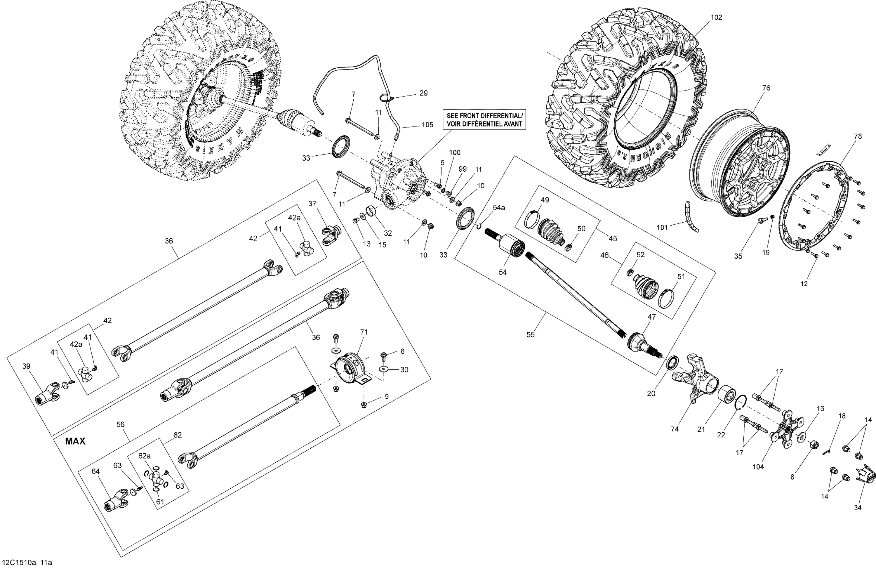 Схема узла: Drive System, Front _12C1510a