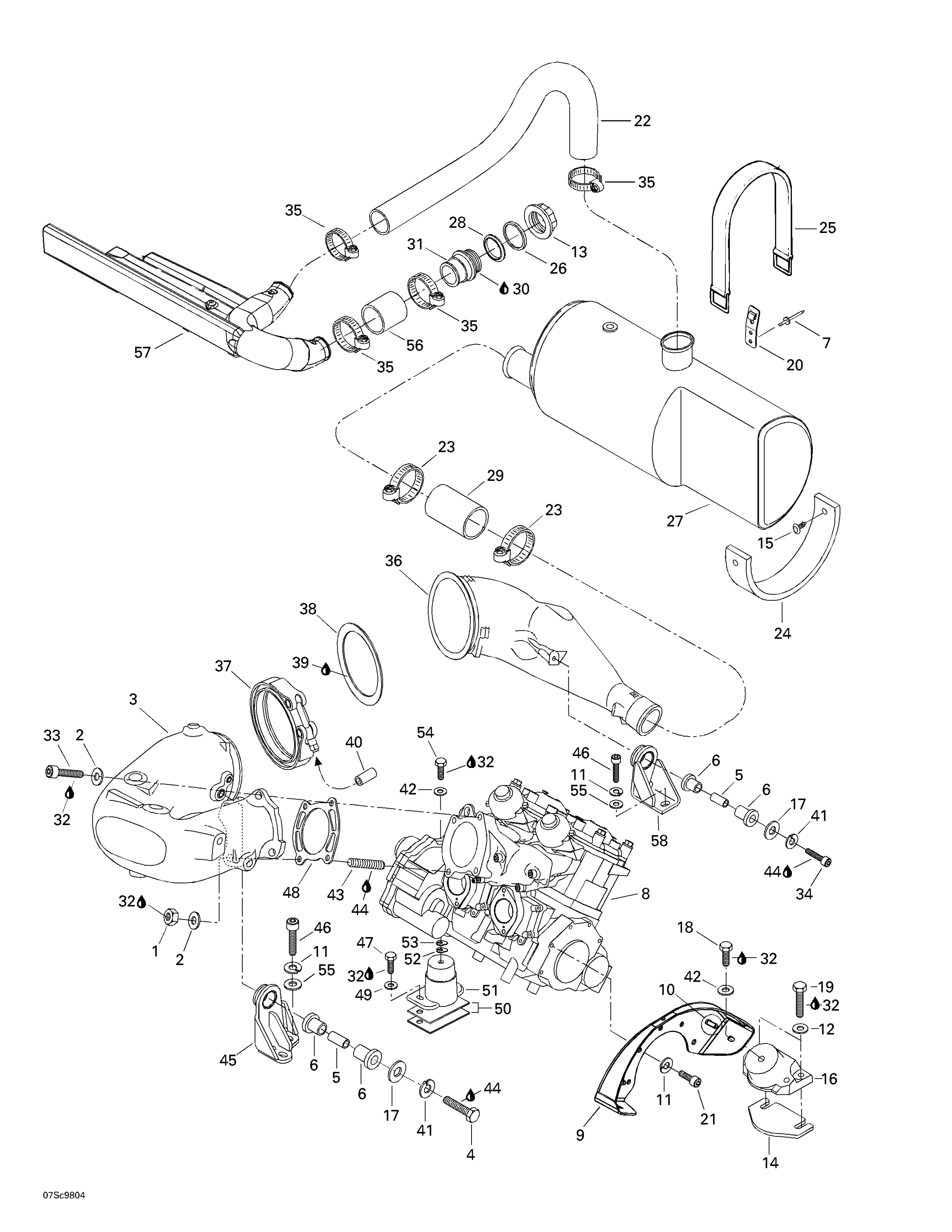 Схема узла: Engine Support And Muffler