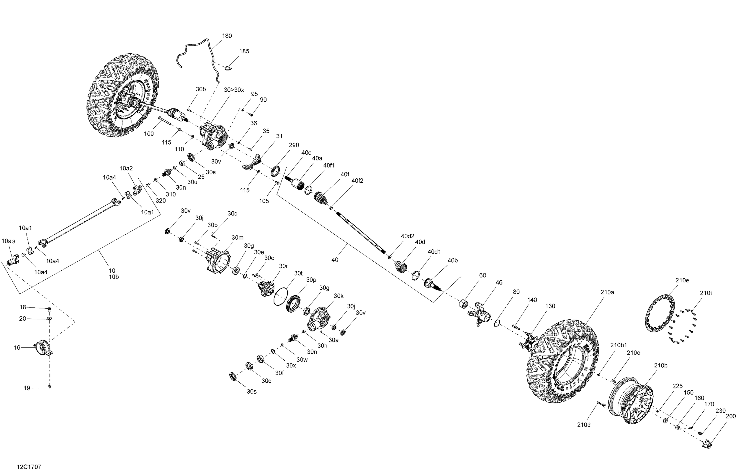 Схема узла: Drive System, Front - All Models
