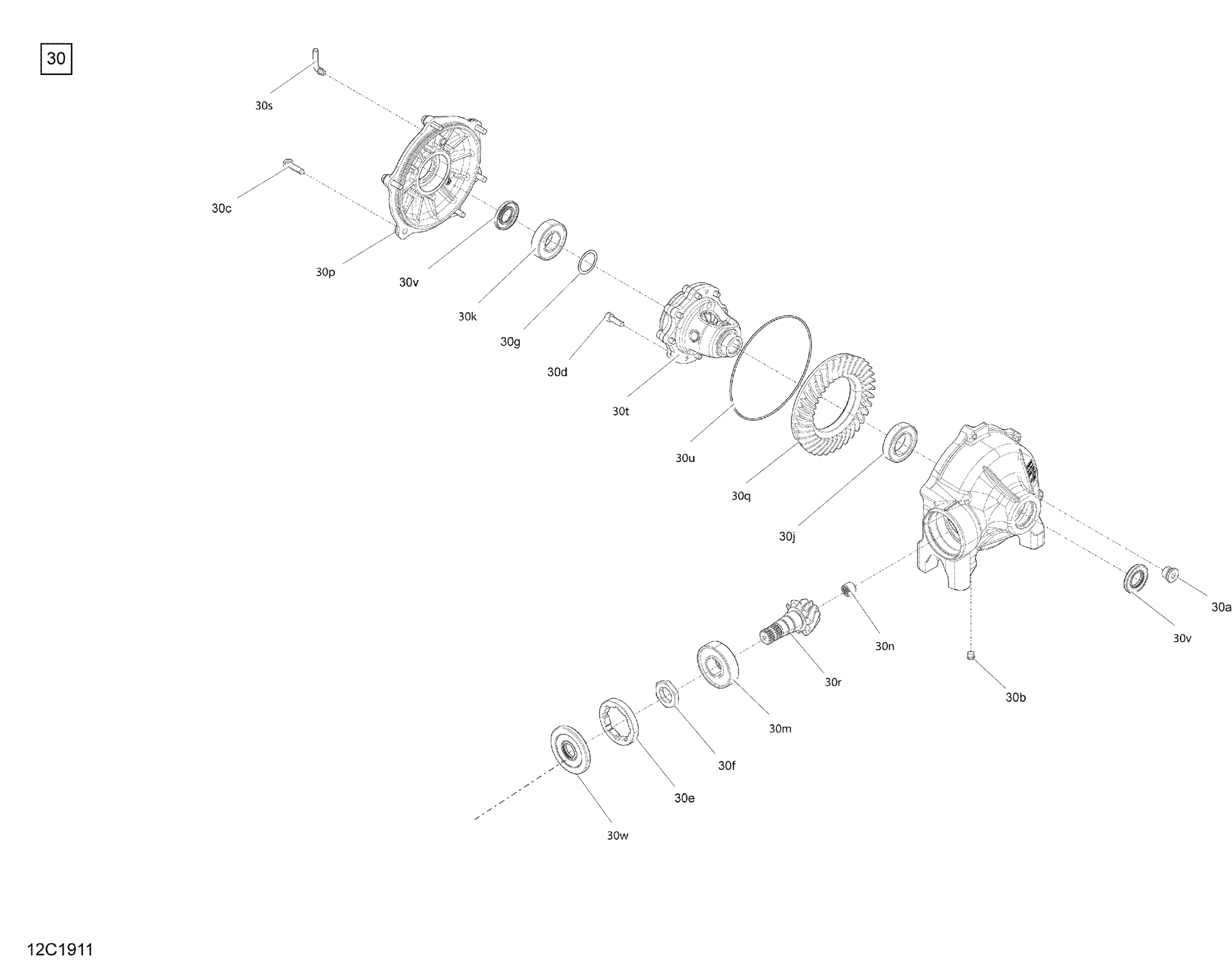Front Drive -  Differential Parts - Except Package XMR and XTP