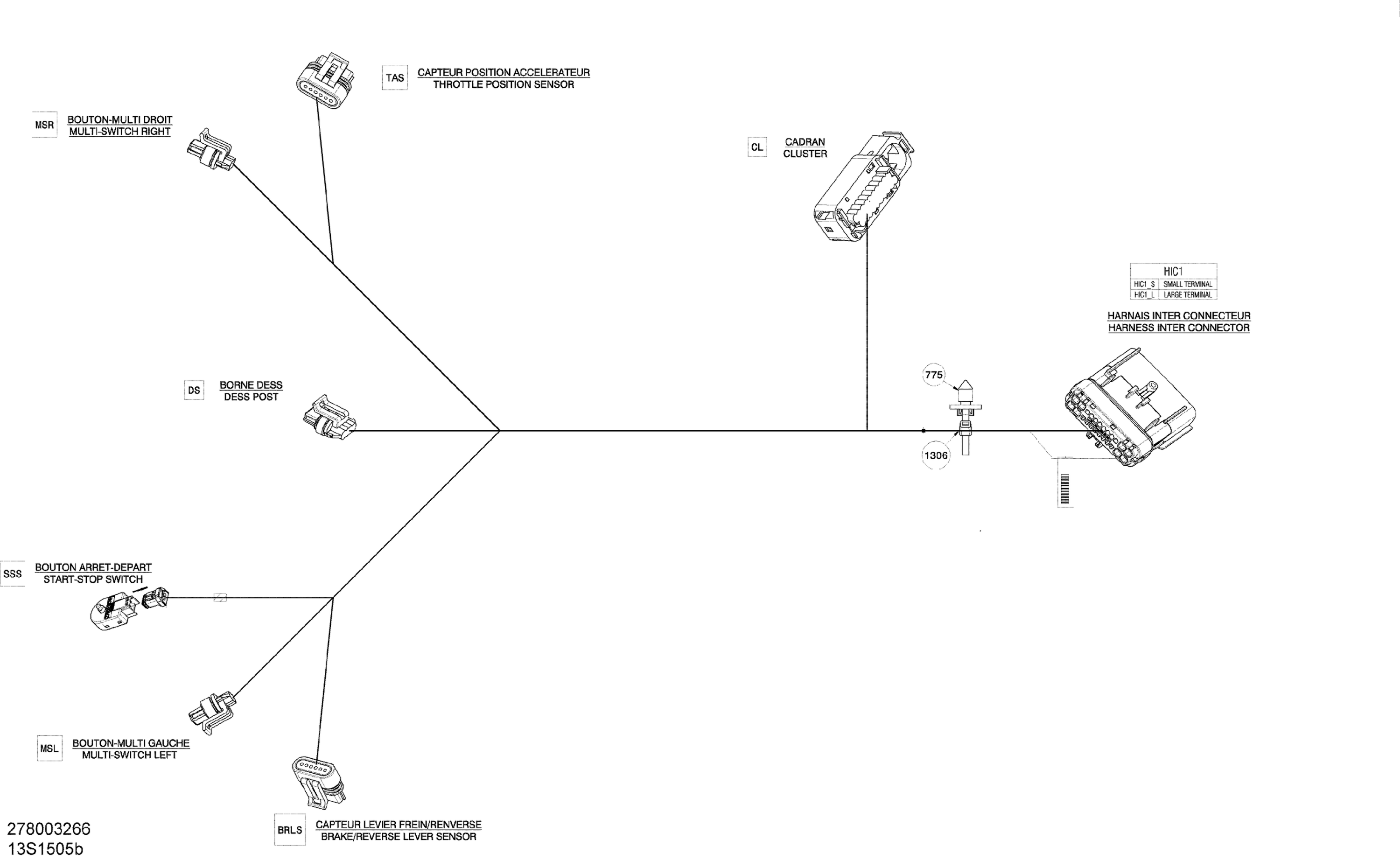 Electrical Harness - Steering Harness - 278003266 (Refer to Electrical System for Model)