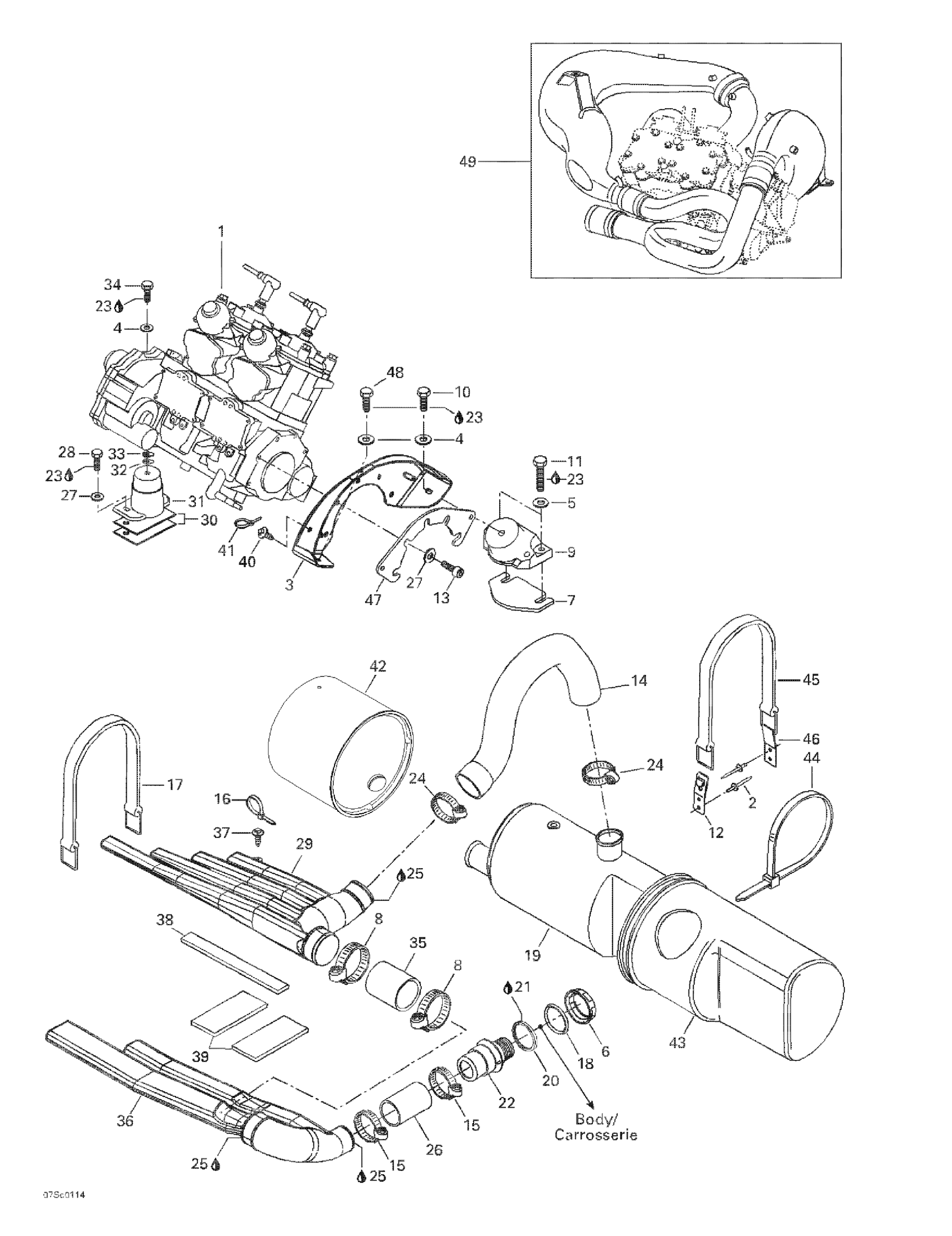 Engine Support And Muffler