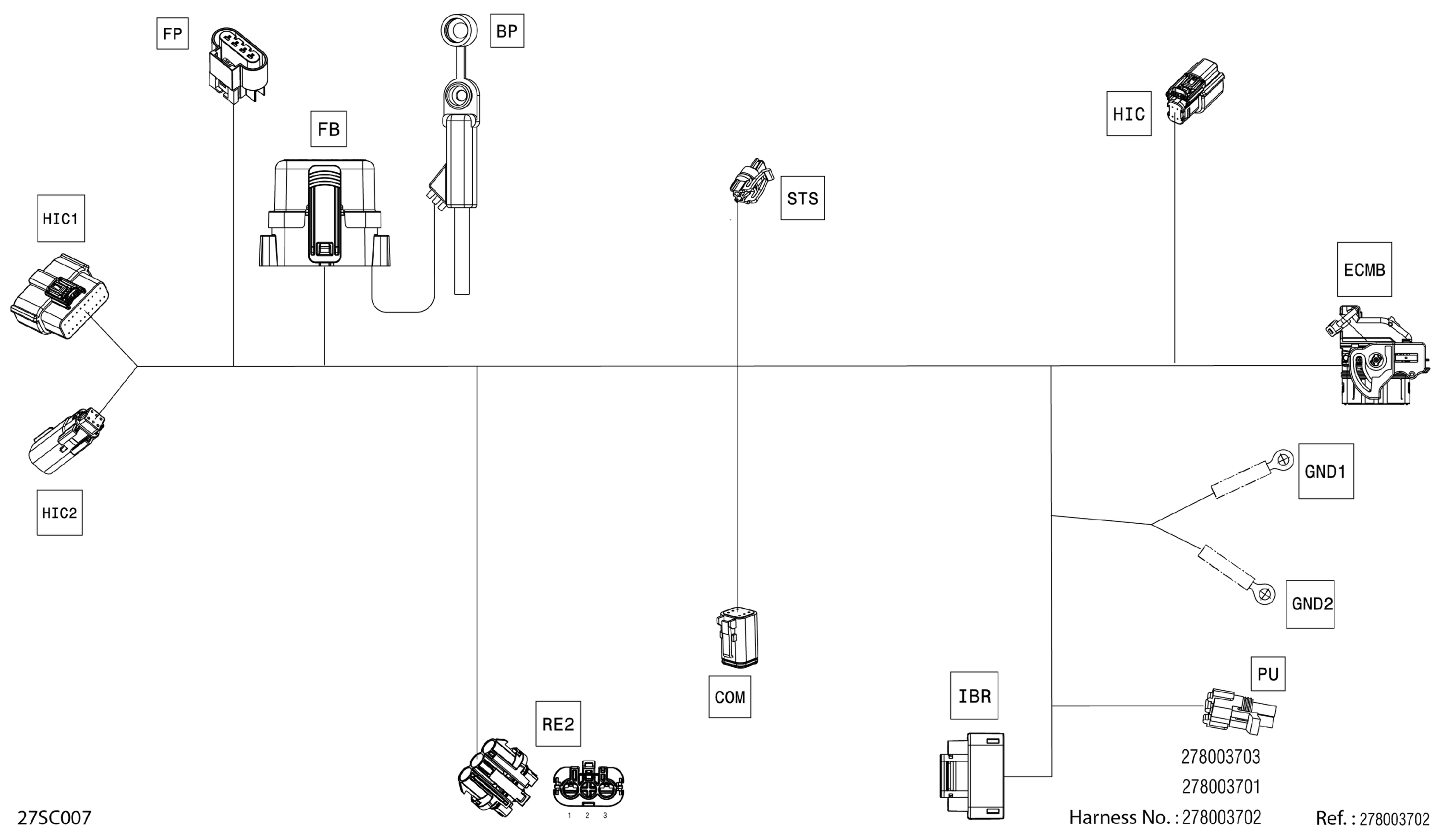 Схема узла: Electric - Main Harness - 278003701