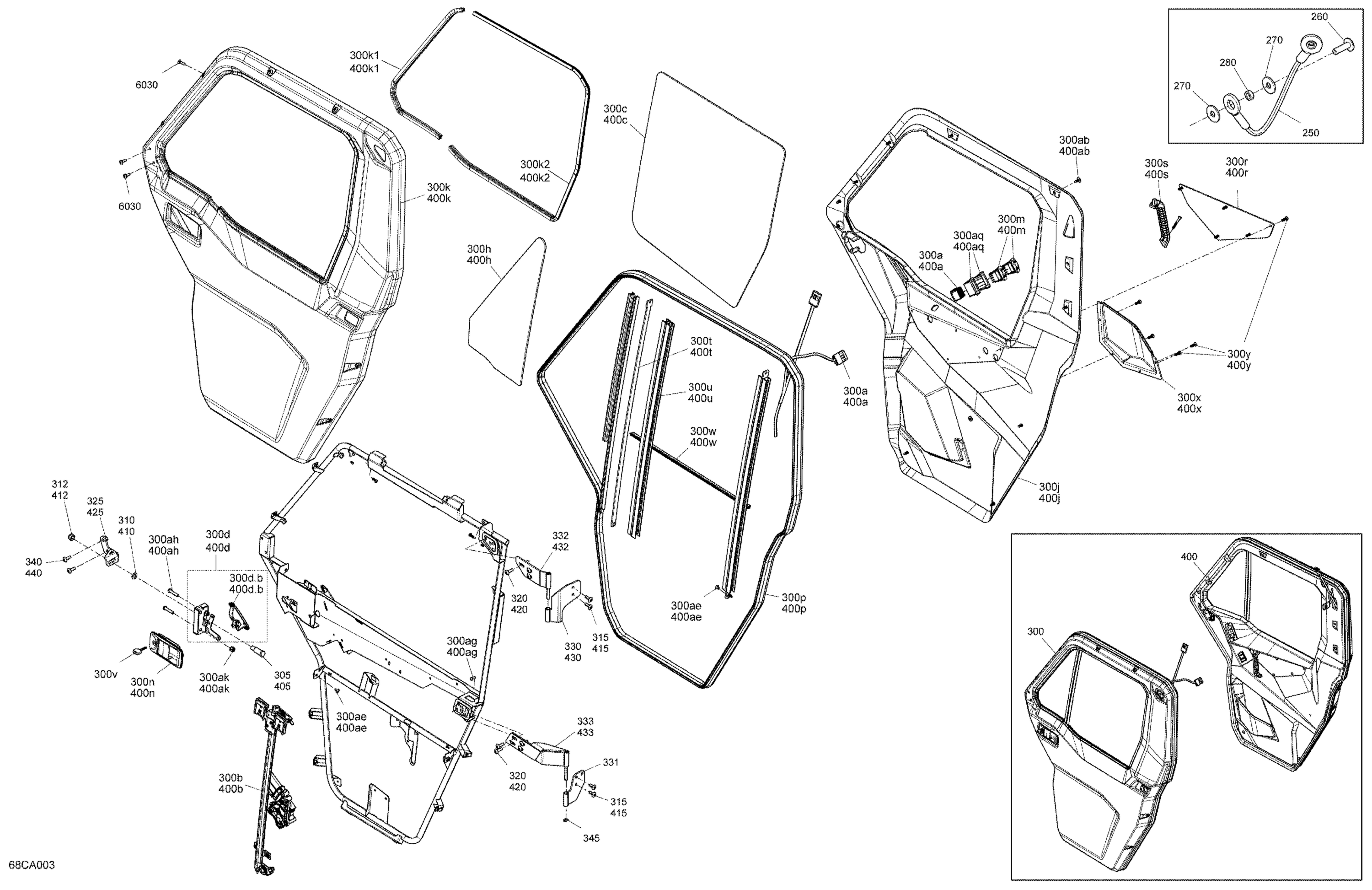 Схема узла: Body - Doors - Front Section