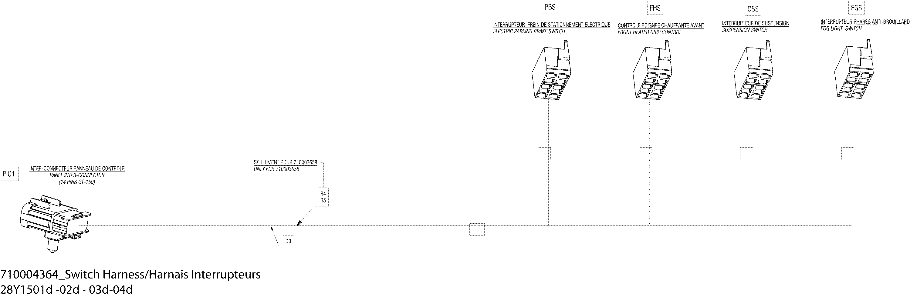 Схема узла: Electrical Harness Switch_28Y1501d