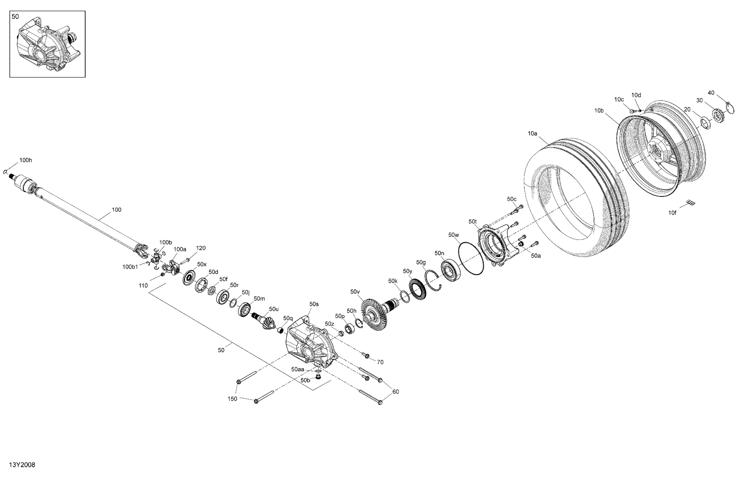 Drive System, Rear Drive Shaft & Final Drive + Wheel + Tire