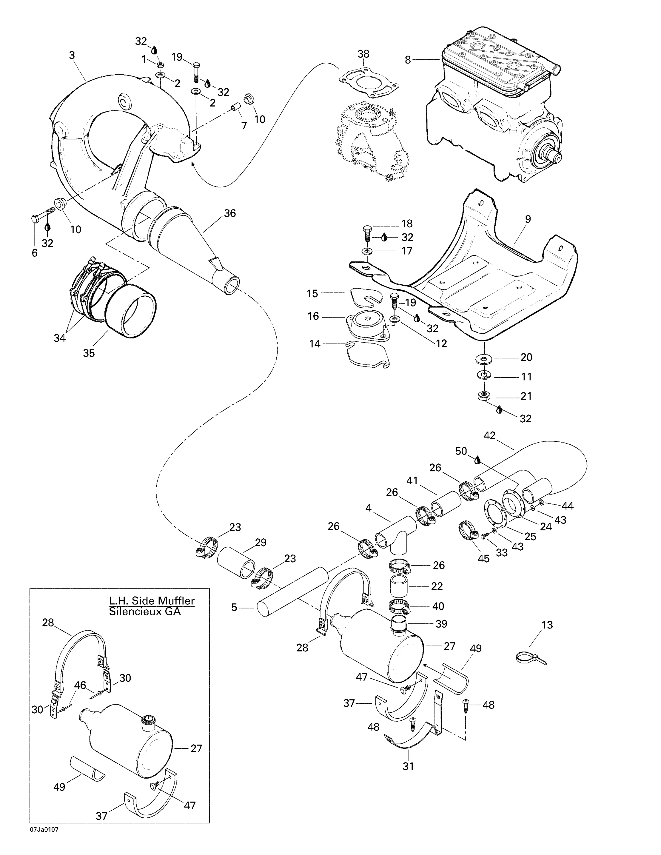 Engine Support And Muffler