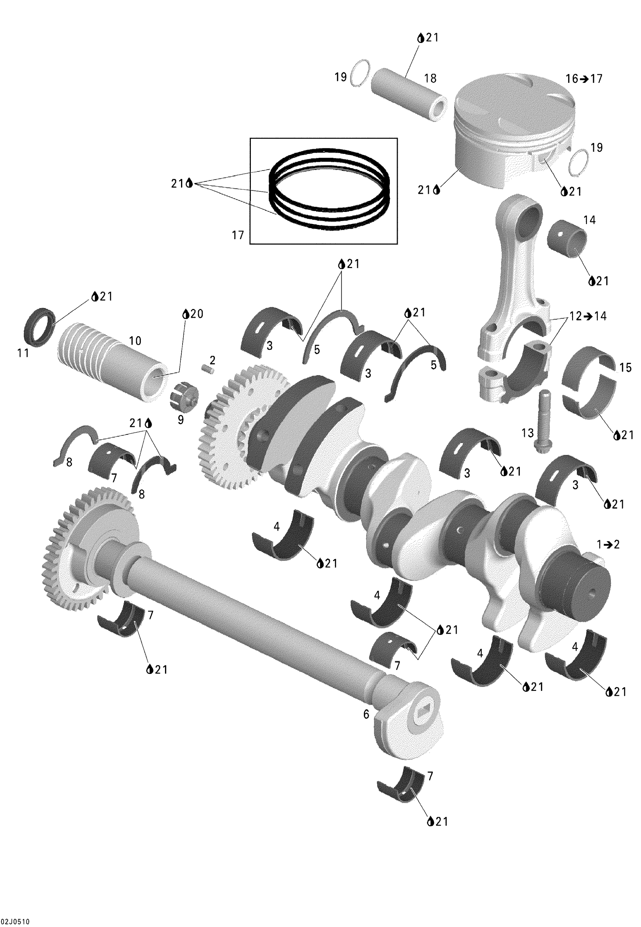 Crankshaft, Pistons And Balance Shaft 1