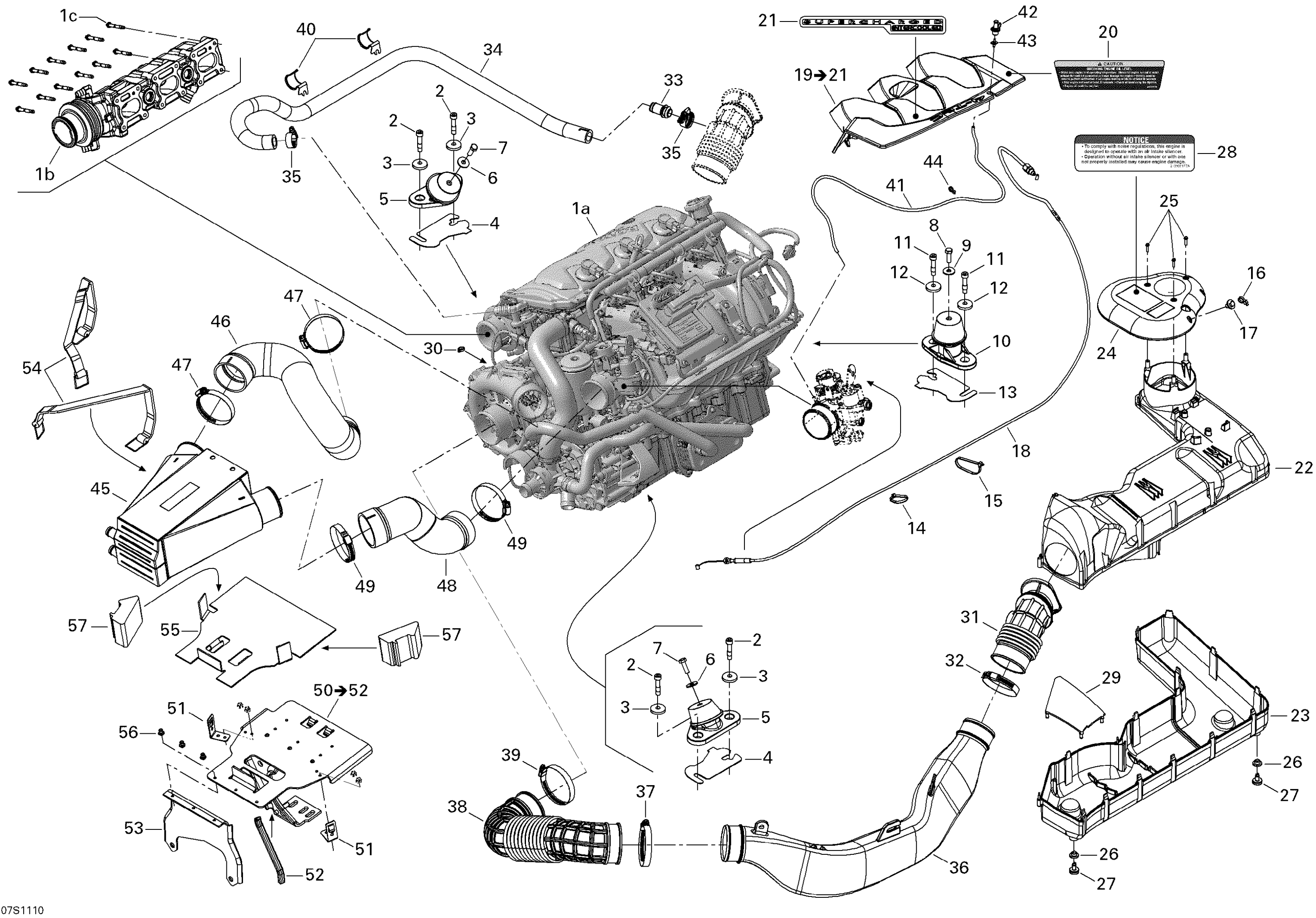 Схема узла: Engine And Air Intake Silencer
