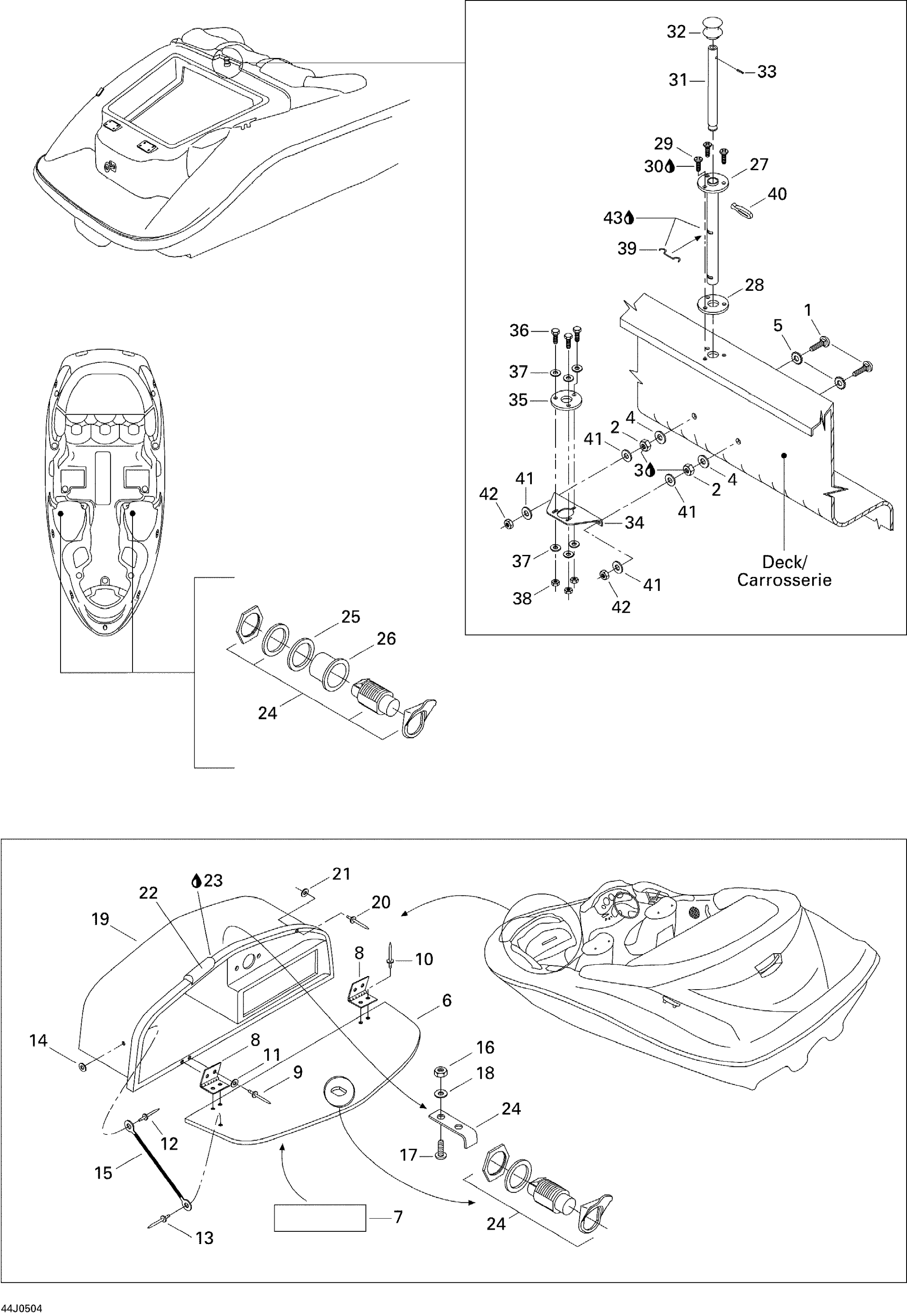 Ski Shaft and Glove Box