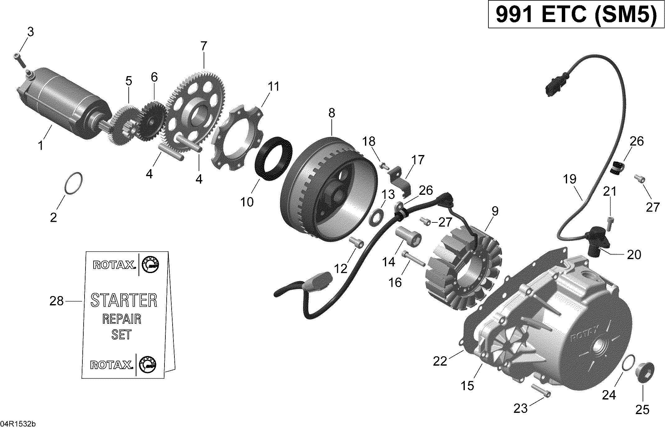 Схема узла: Magneto And Electric Starter 2-4_04R1532b