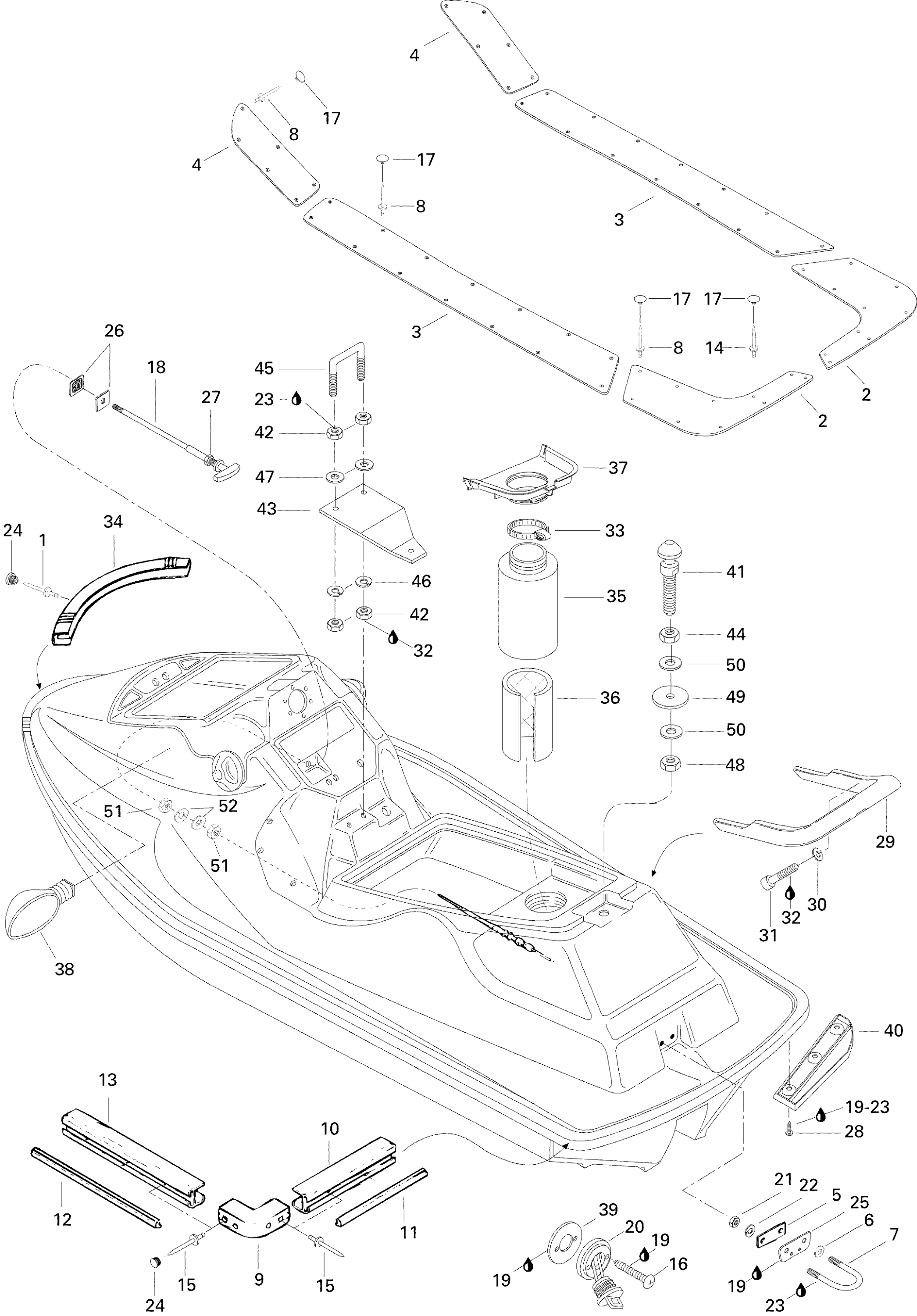Схема узла: Body, Rear View SPI
