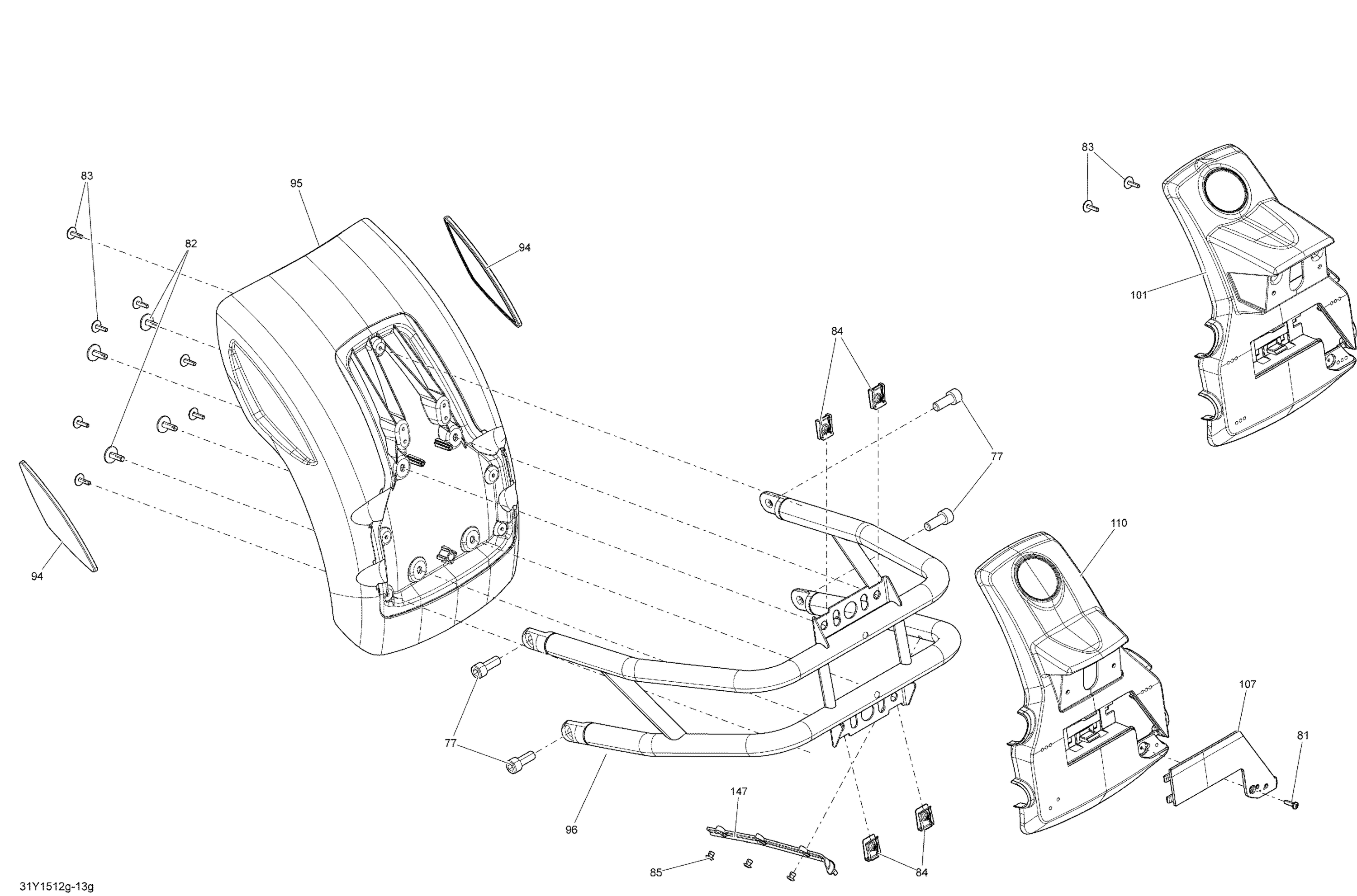 Схема узла: Body And Accessories Rear Fender_31Y1513g