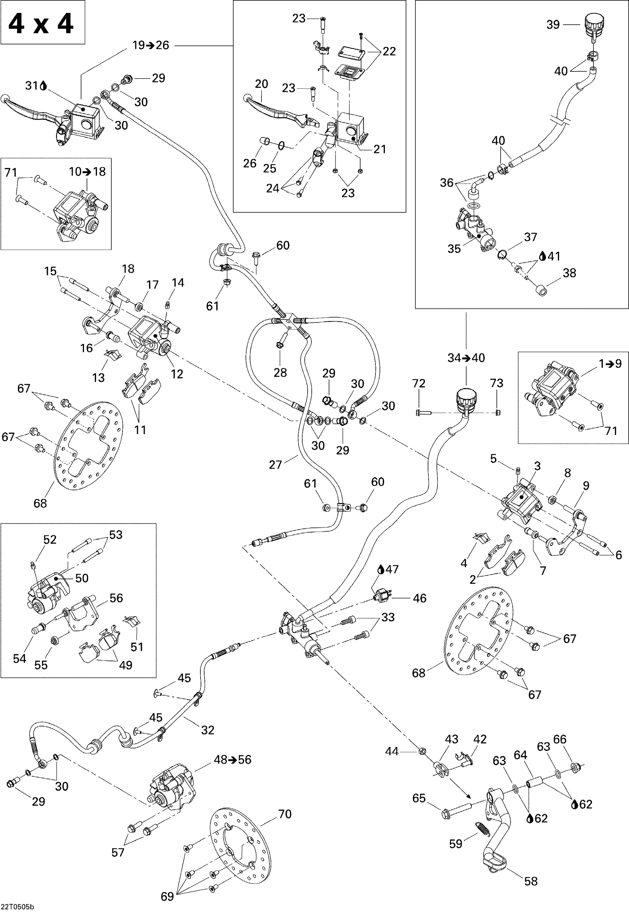 Схема узла: Hydraulic Brake  4 X 4