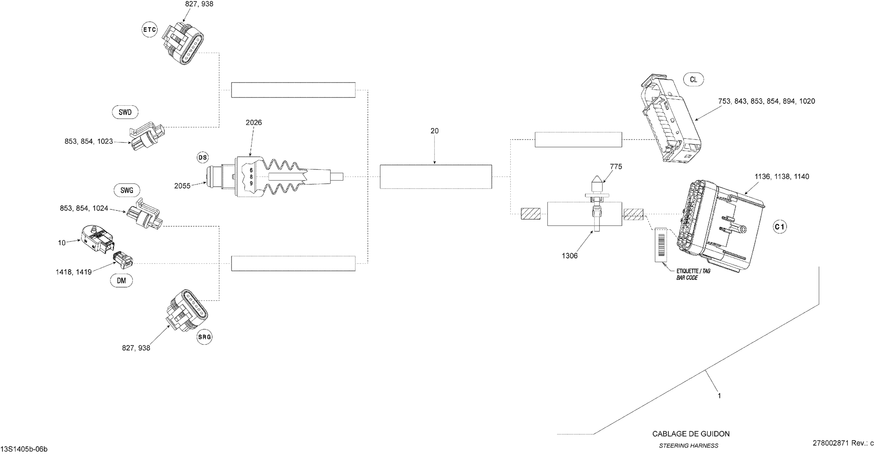 Electrical Harness Steering Harness­_13S1405b
