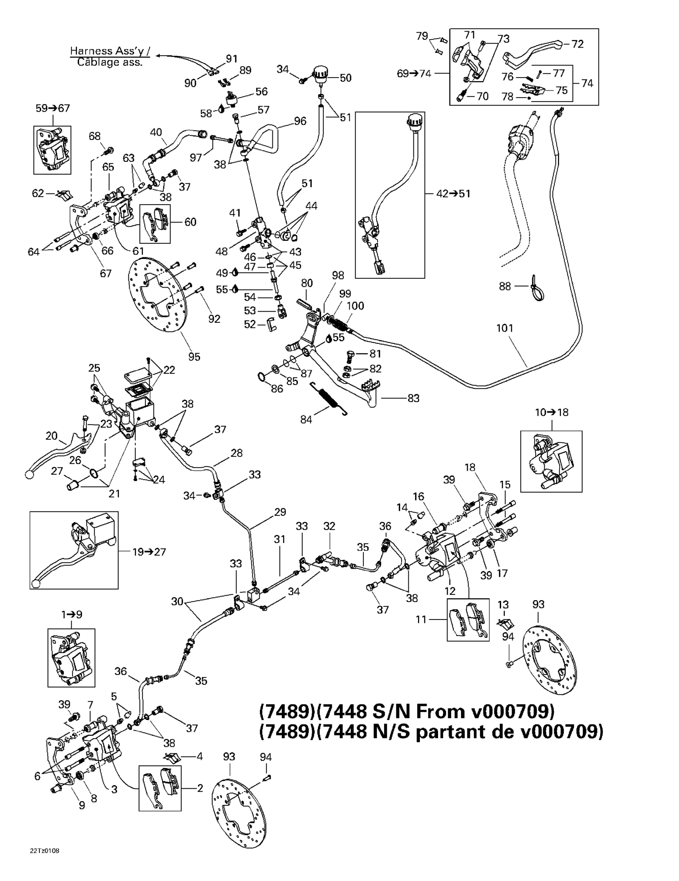 Схема узла: Hydraulic Brake (7489) (7448 From Sn V000709)