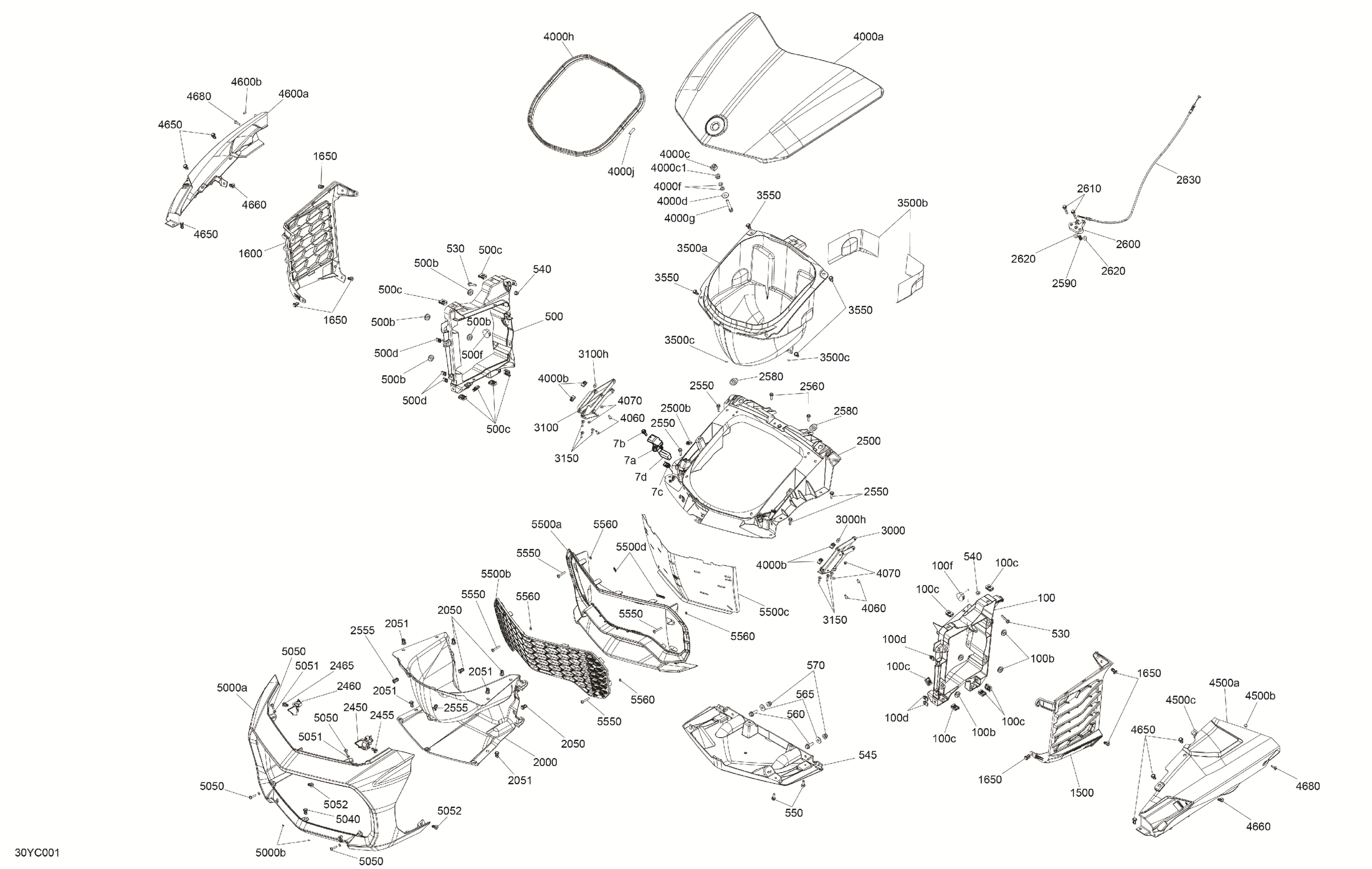 Body - Front Storage Tray
