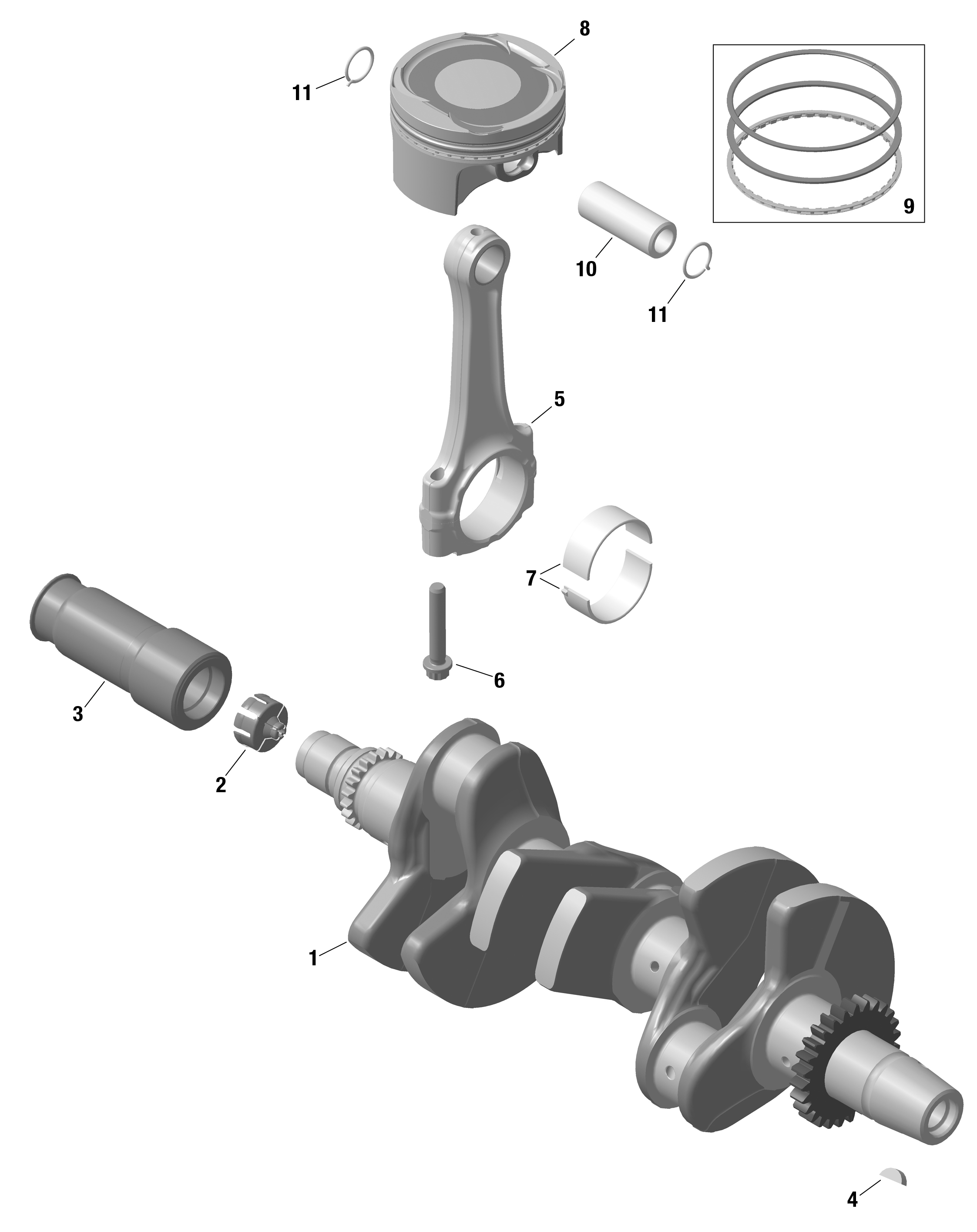 Rotax - Crankshaft And Pistons / Built from Nov 6
