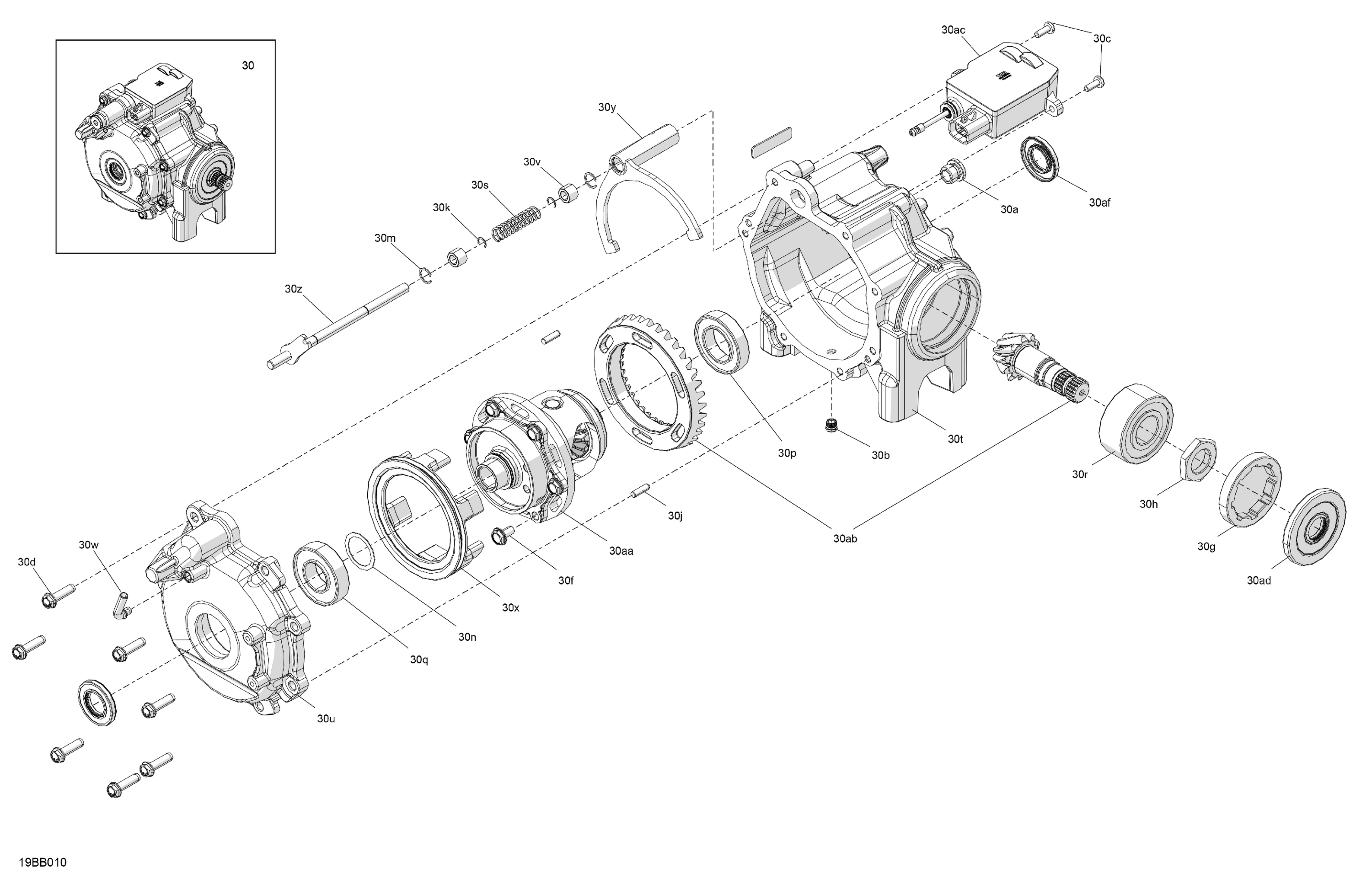 Схема узла: Drive - Front - Differential Parts