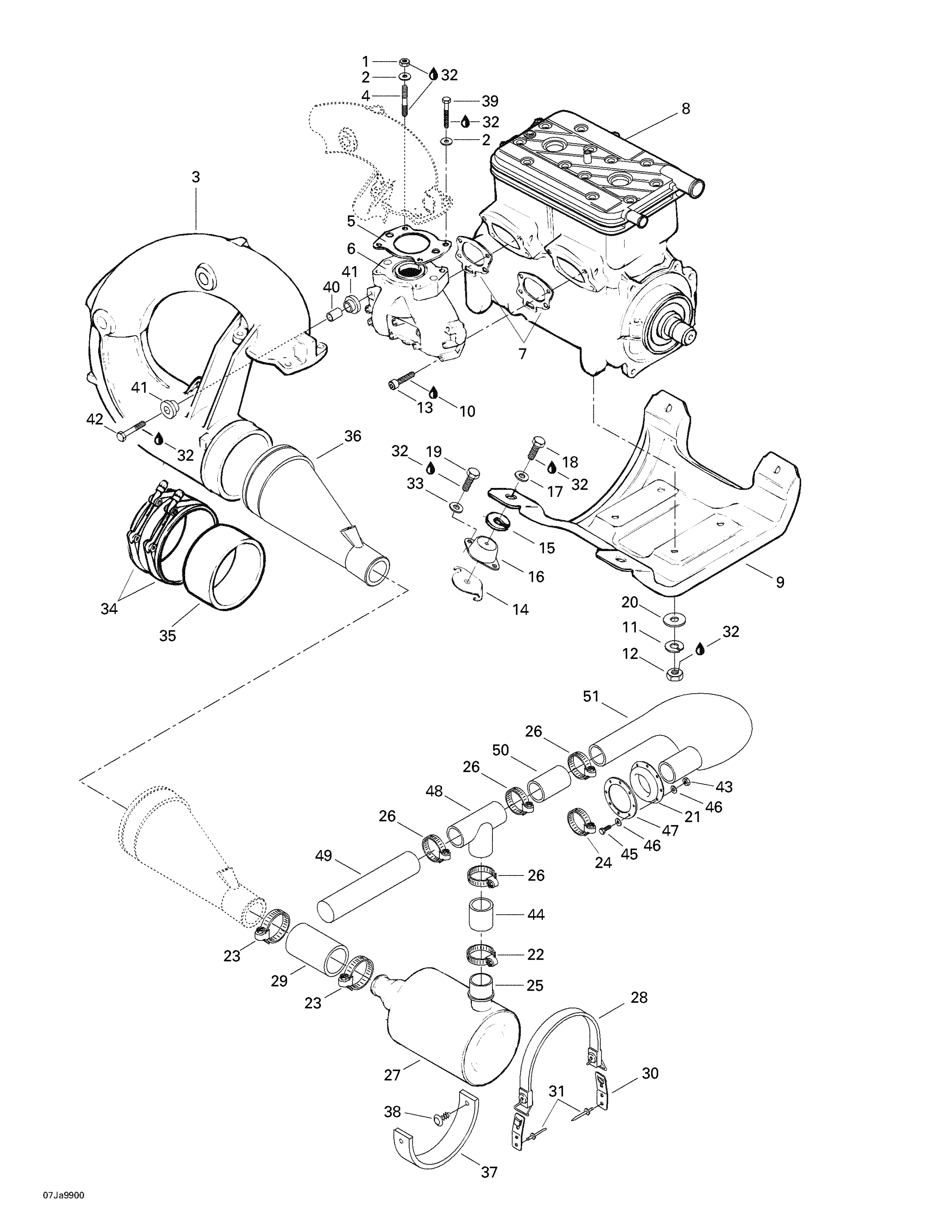 Engine Support And Muffler