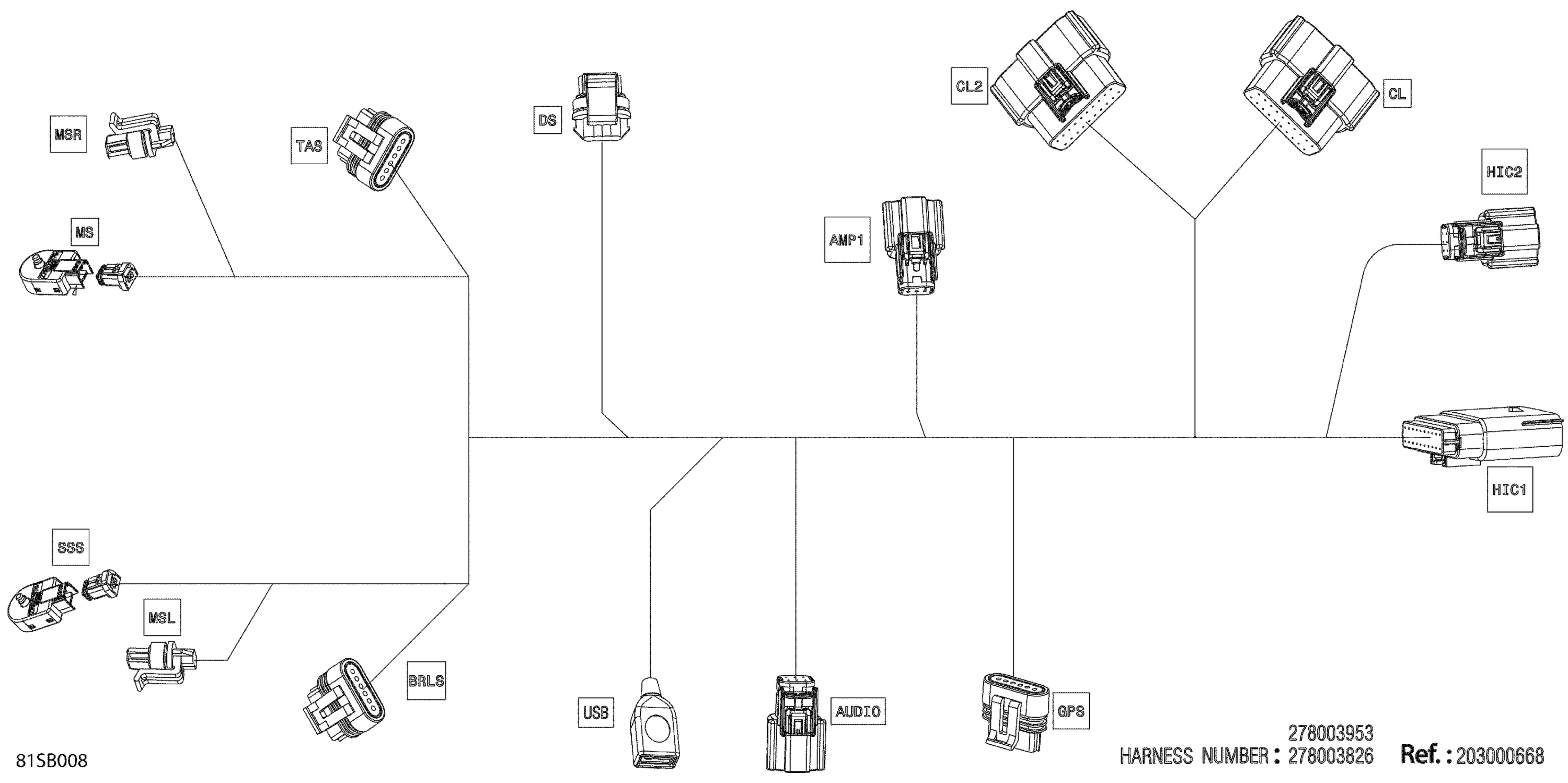 Схема узла: Electric - Steering Wiring Harness - 278004342